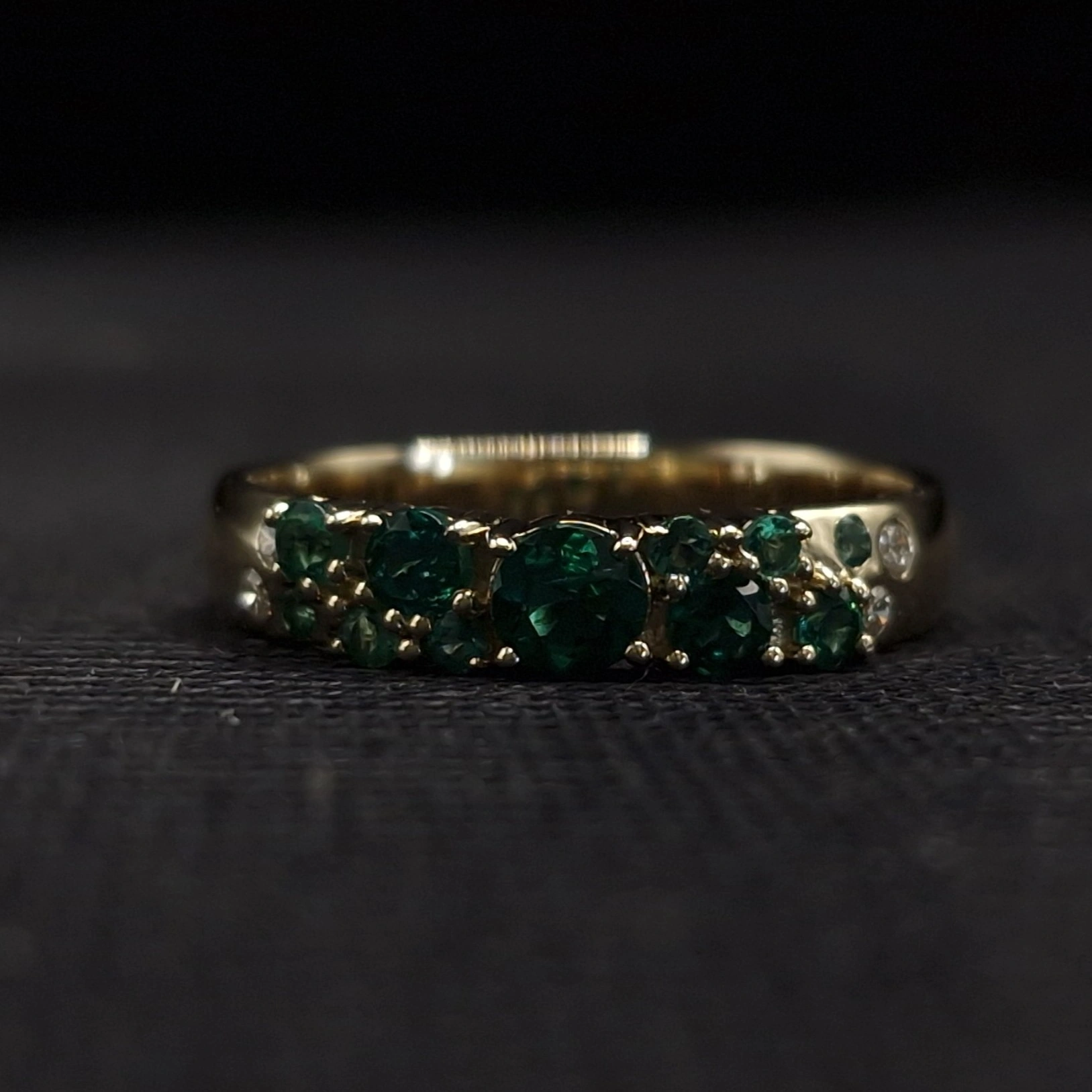0.60 TCW Fancy Intense Green Diamond Statement RIng | Solid 9KT Yellow Gold