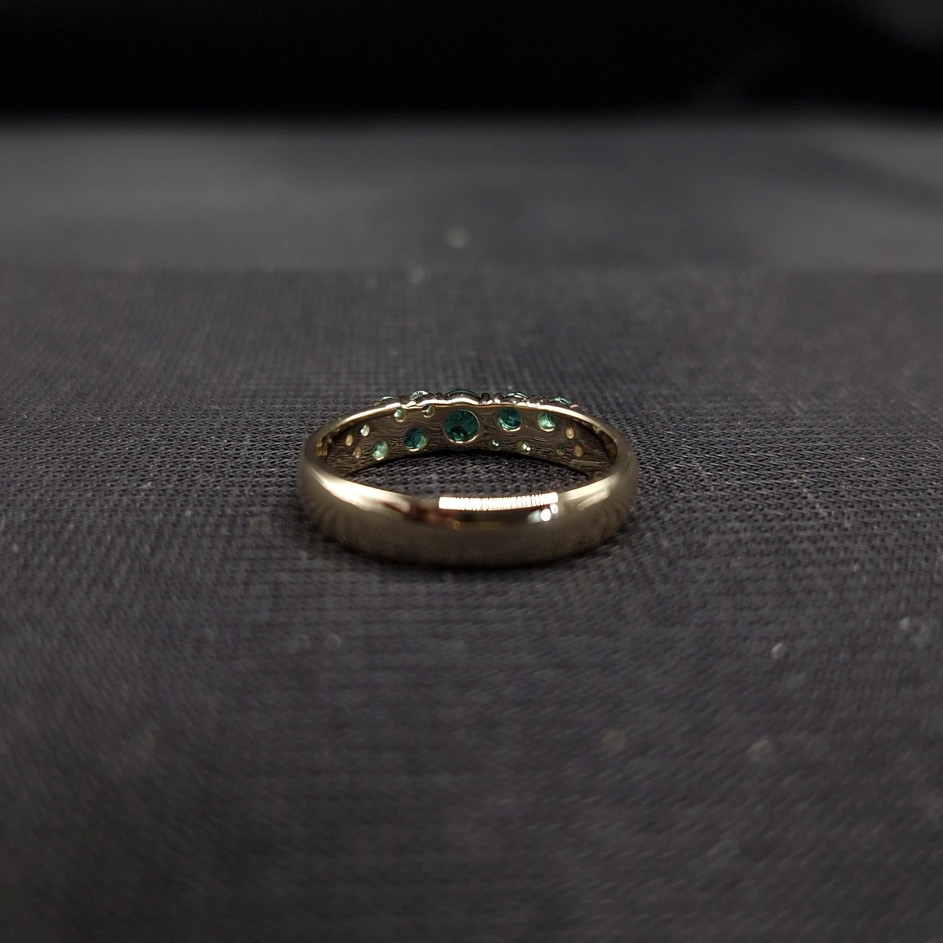 0.60 TCW Fancy Intense Green Diamond Statement RIng | Solid 9KT Yellow Gold  view 5