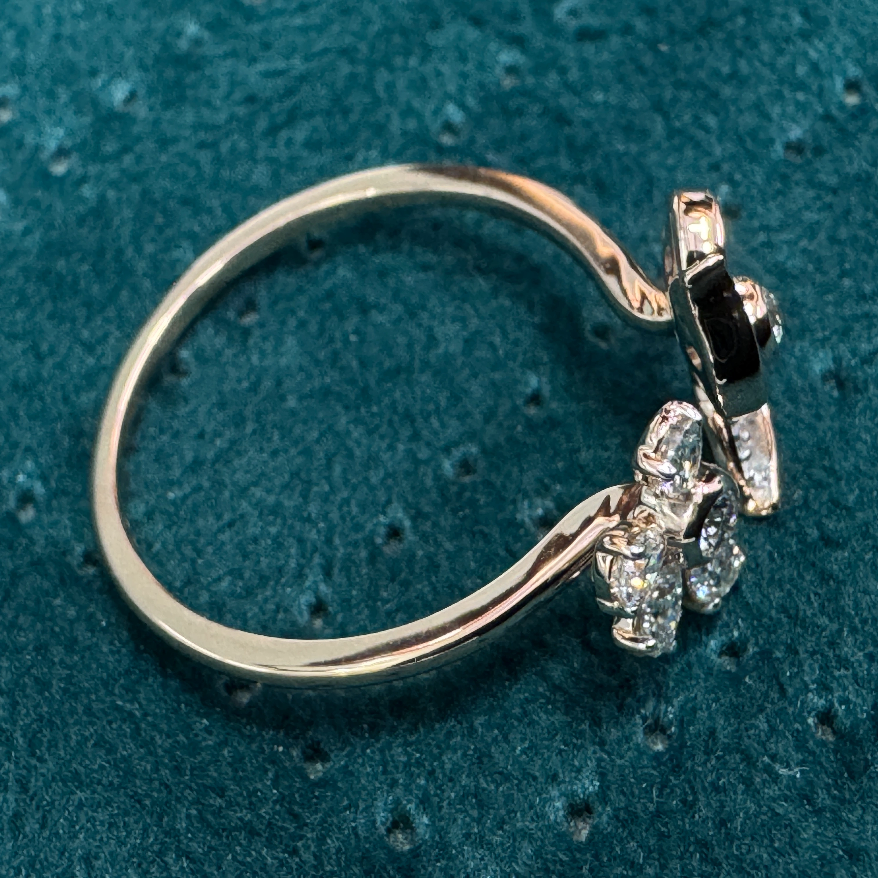 9 KT Rose Gold Pear & Round Lab-Grown/Natural Diamond Ring | 1.43 g | 0.369 ct Diamond view 3