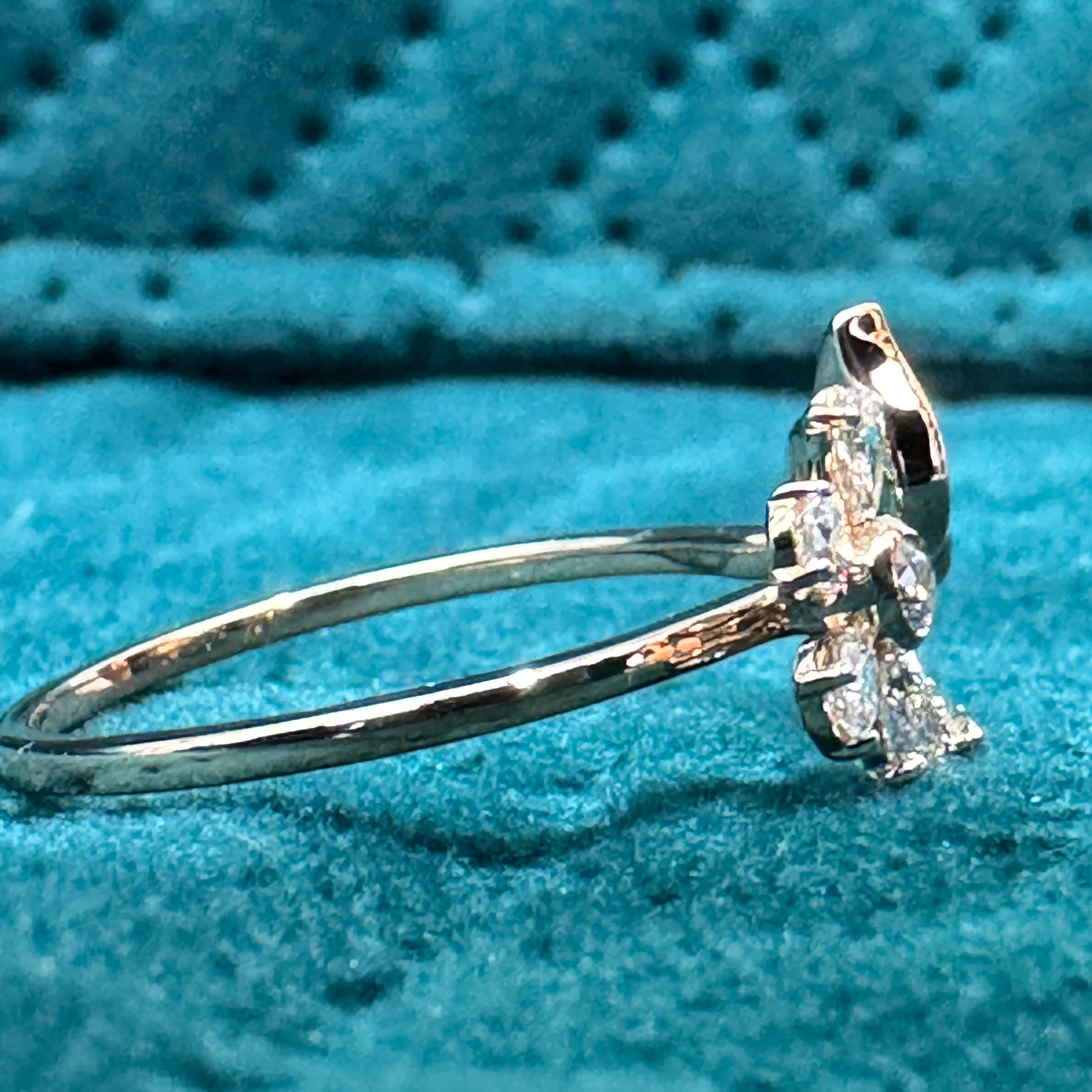 9 KT Rose Gold Pear & Round Lab-Grown/Natural Diamond Ring | 1.43 g | 0.369 ct Diamond view 4