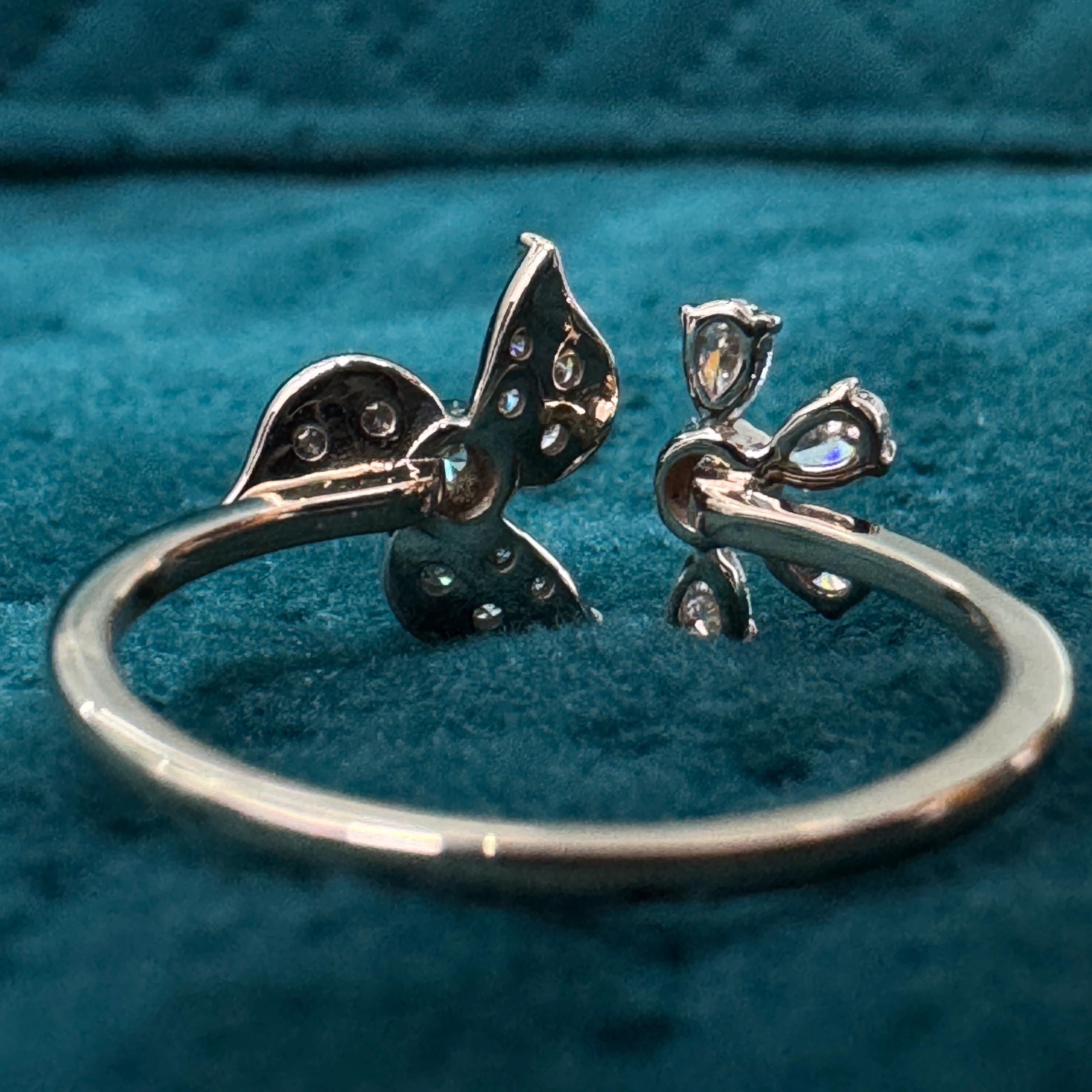 9 KT Rose Gold Pear & Round Lab-Grown/Natural Diamond Ring | 1.43 g | 0.369 ct Diamond view 5