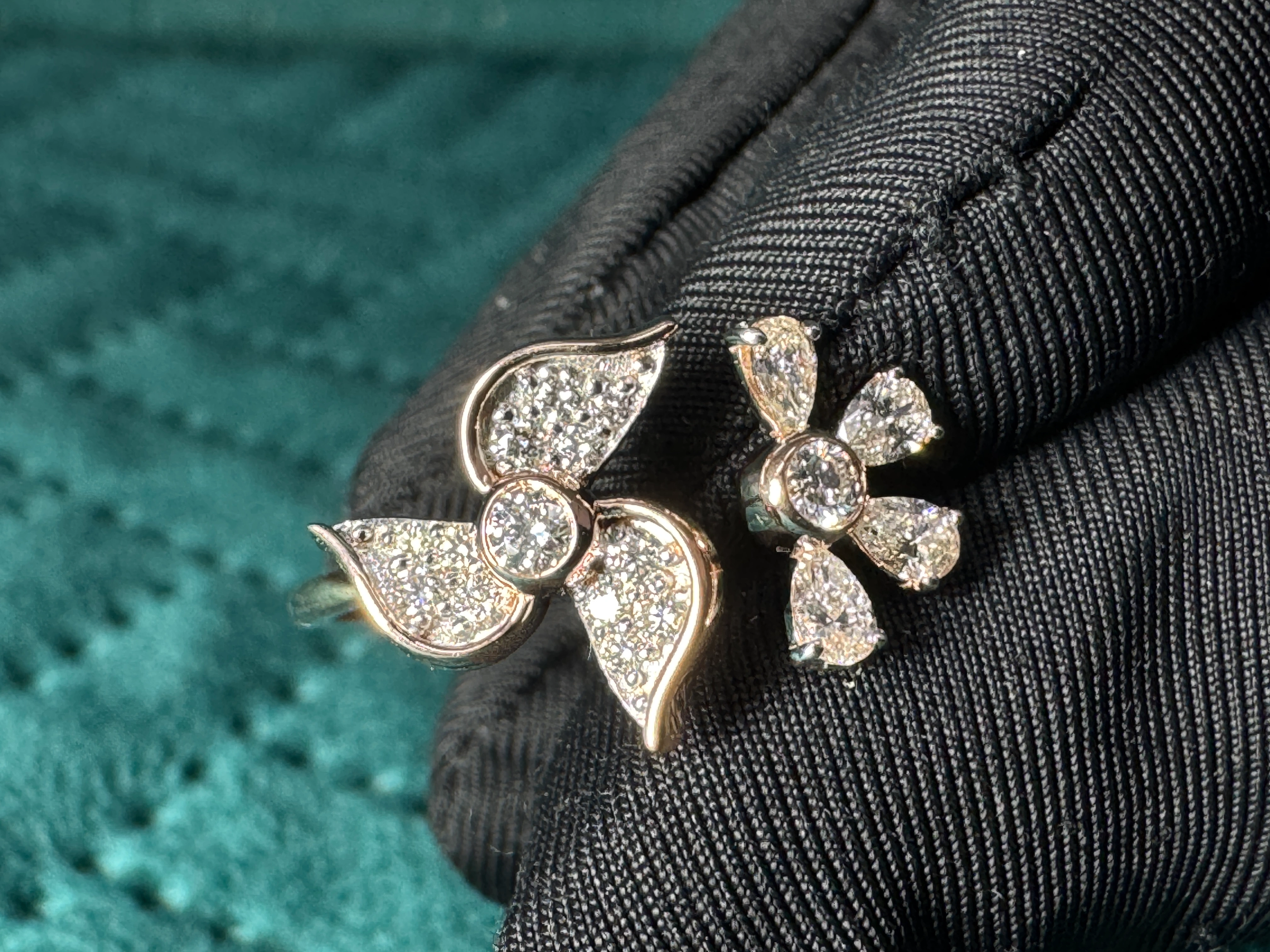 9 KT Rose Gold Pear & Round Lab-Grown/Natural Diamond Ring | 1.43 g | 0.369 ct Diamond view 6