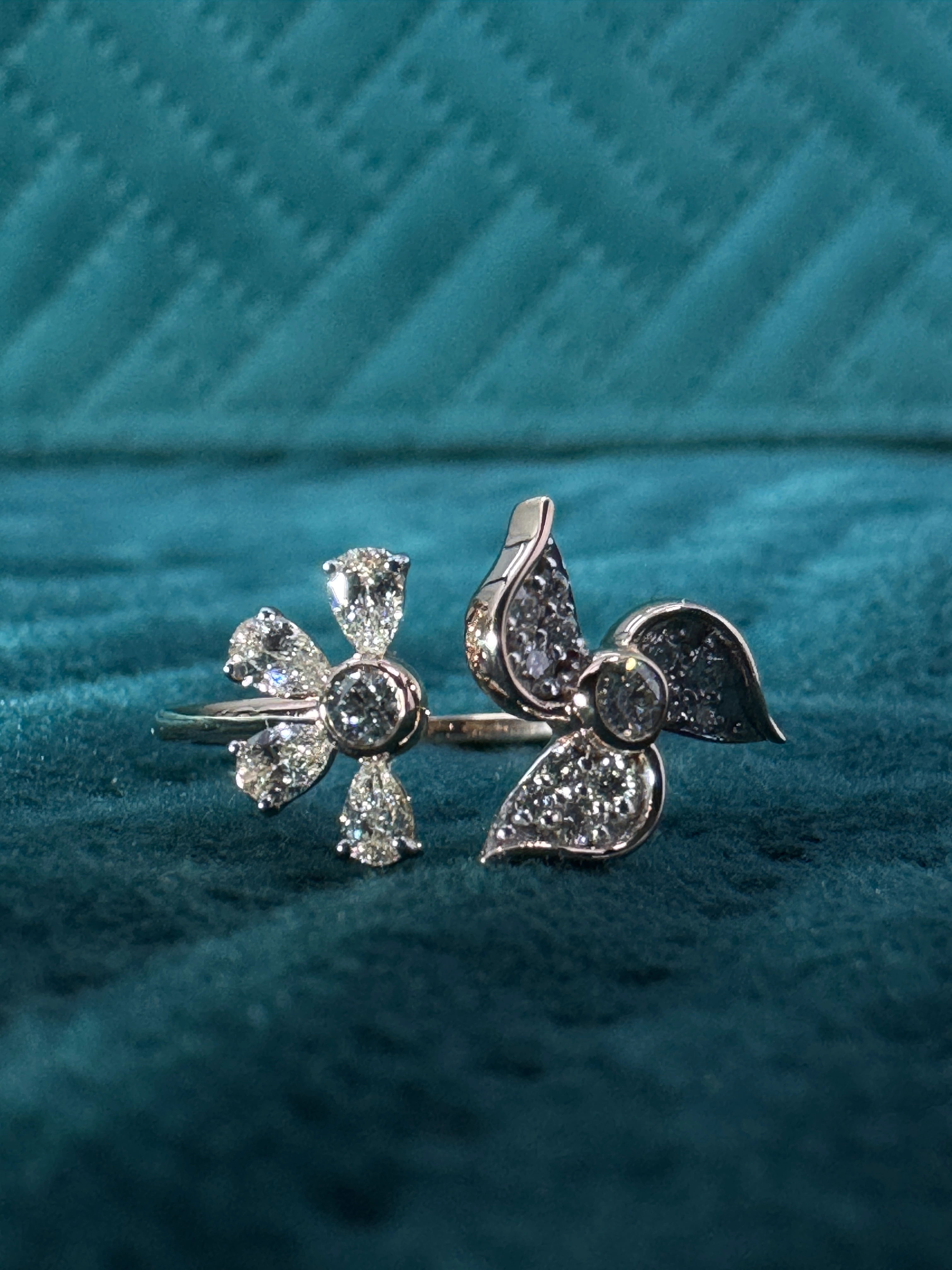 9 KT Rose Gold Pear & Round Lab-Grown/Natural Diamond Ring | 1.43 g | 0.369 ct Diamond view 7