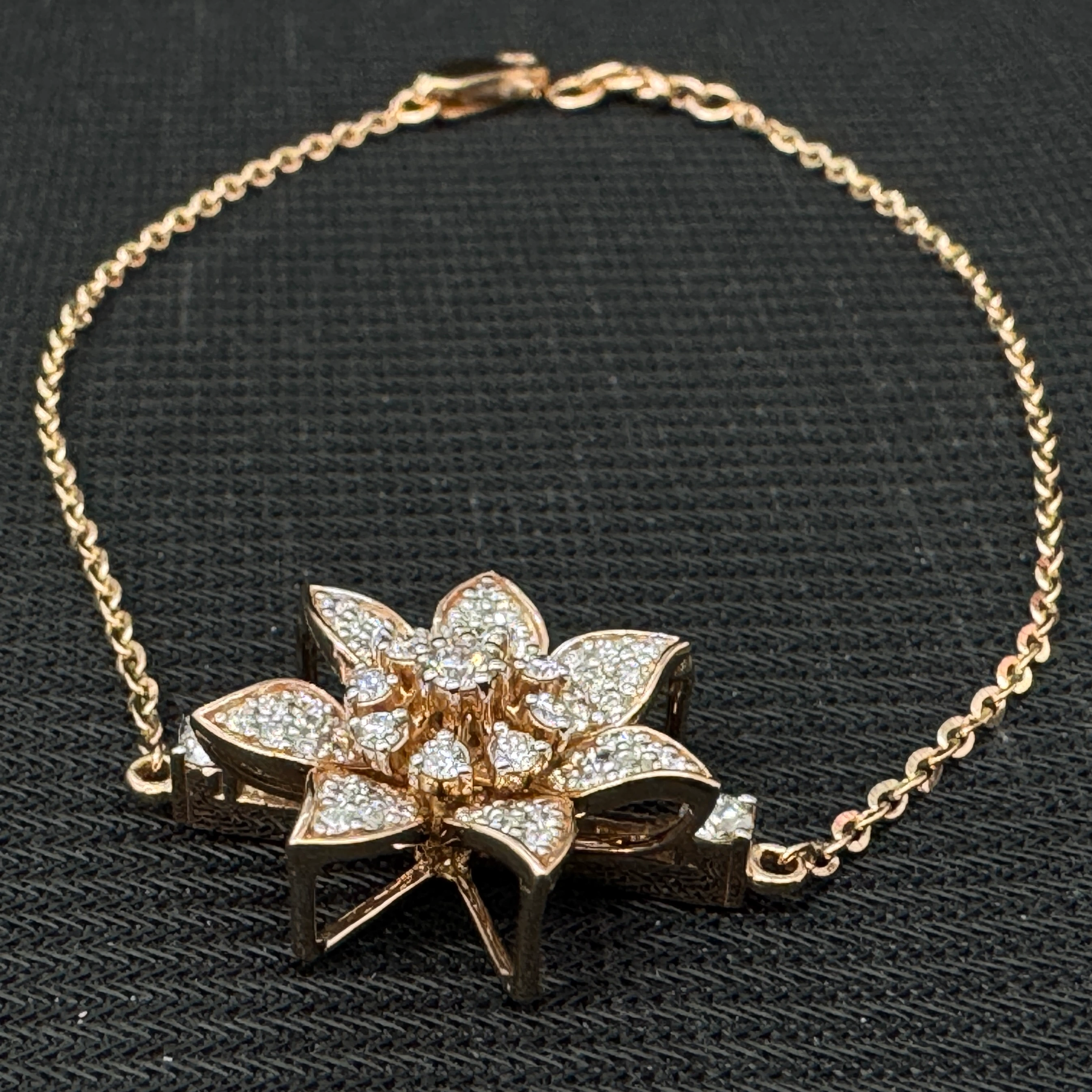 9 KT Rose Gold Round Lab-Grown/Natural Diamond Bracelet | 3.73 g | 0.546 ct Diamond view 6