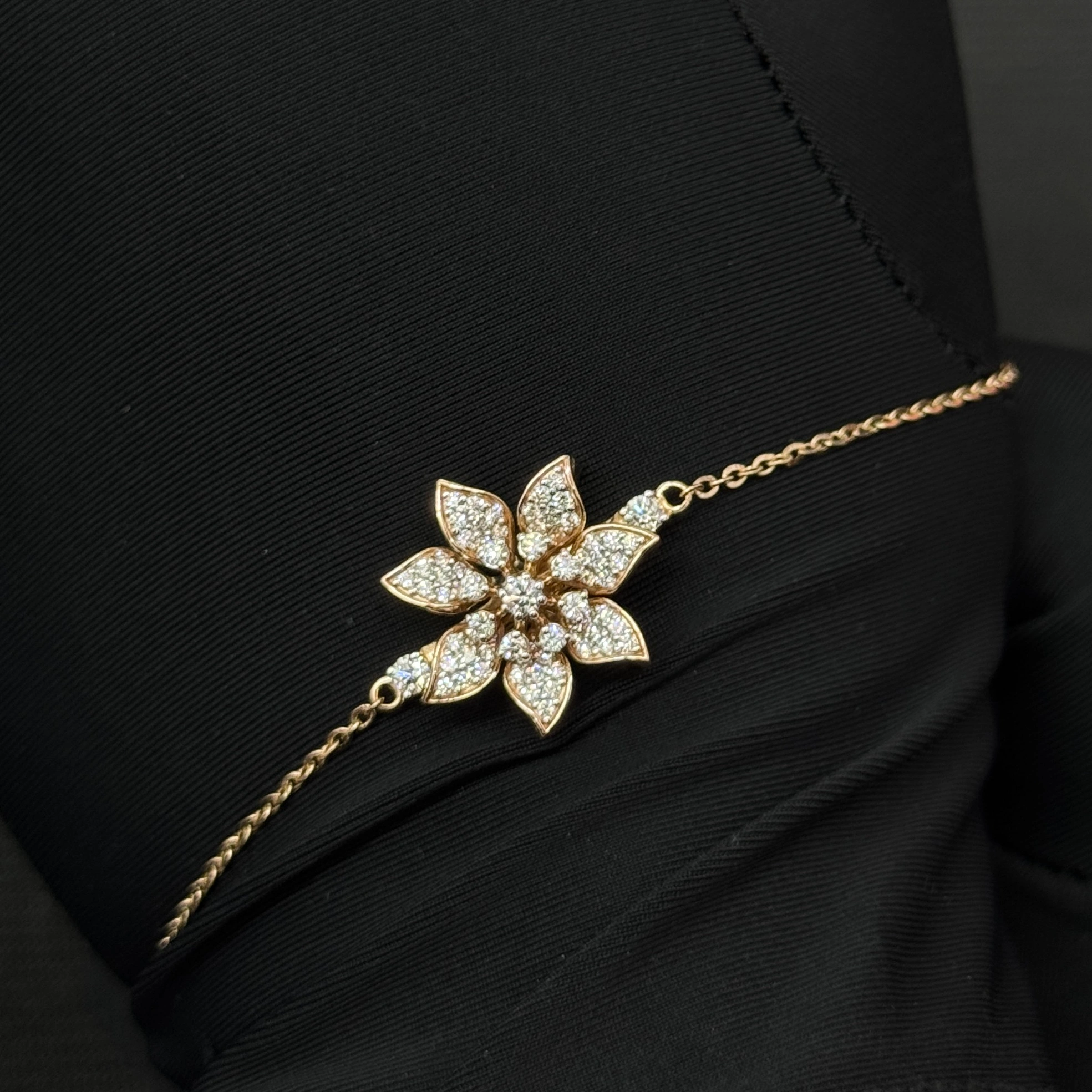 9 KT Rose Gold Round Lab-Grown/Natural Diamond Bracelet | 3.73 g | 0.546 ct Diamond view 7