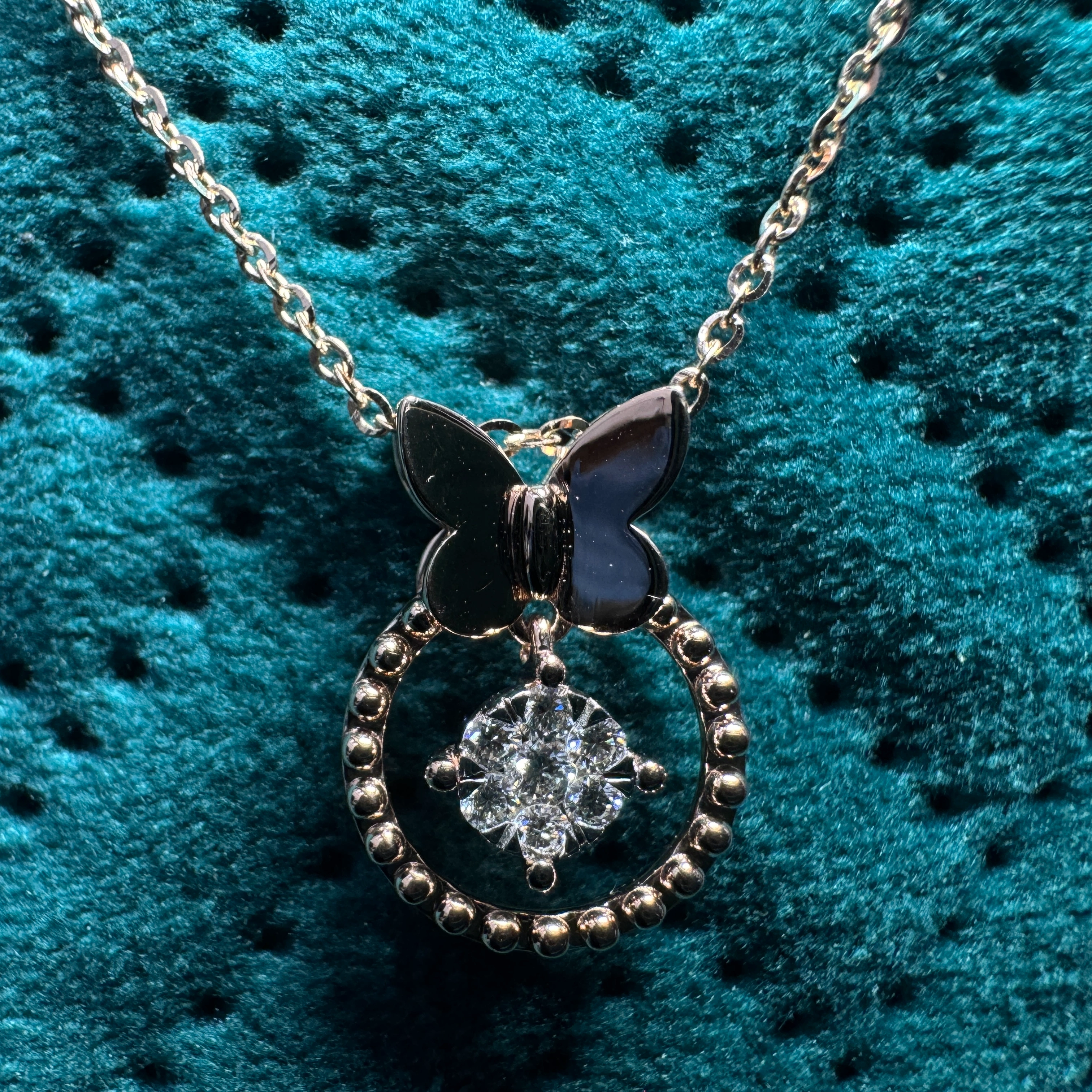 9 KT Rose Gold Round Lab-Grown/Natural Diamond Necklace | 3.29 g | 0.195 ct Diamond view 4