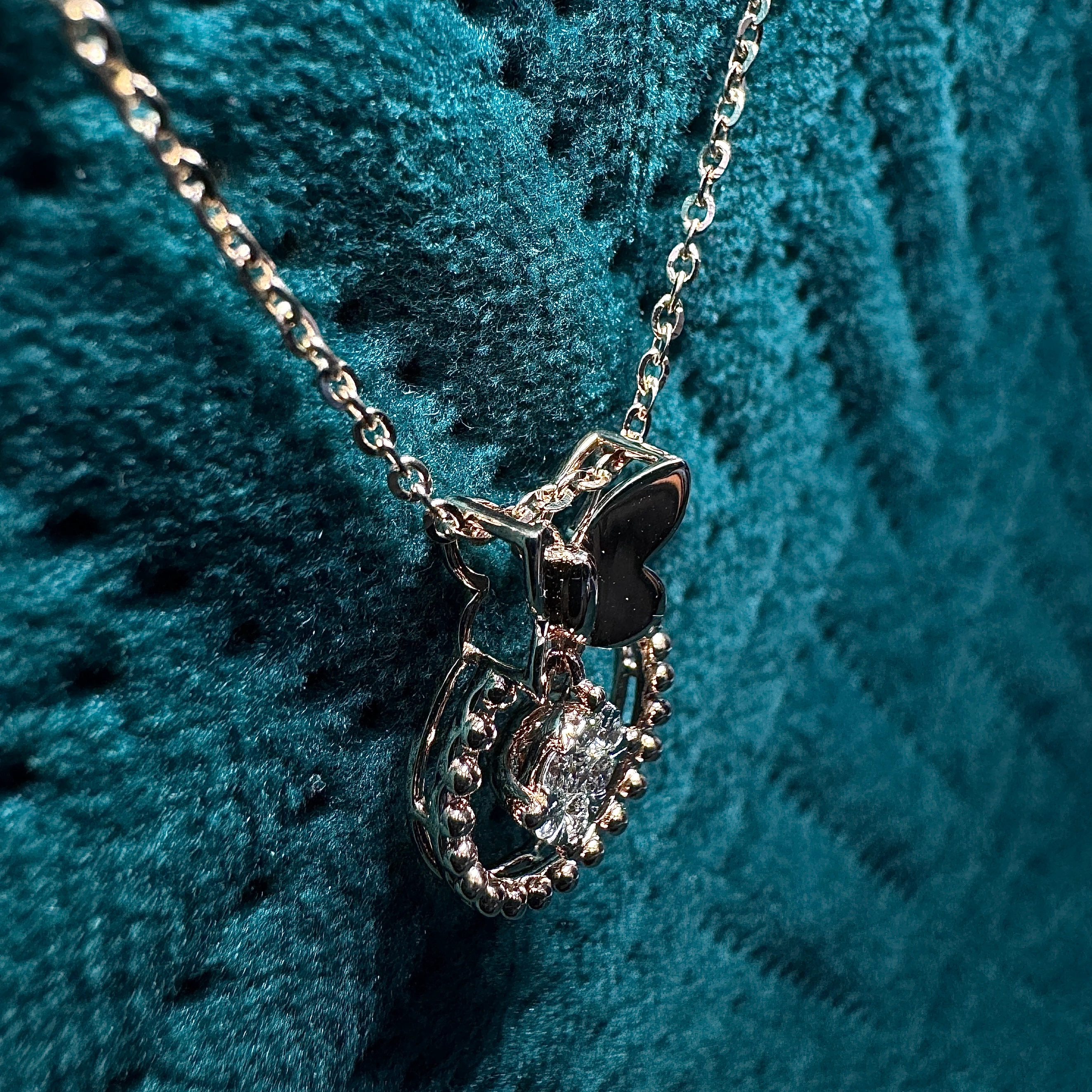 9 KT Rose Gold Round Lab-Grown/Natural Diamond Necklace | 3.29 g | 0.195 ct Diamond view 5