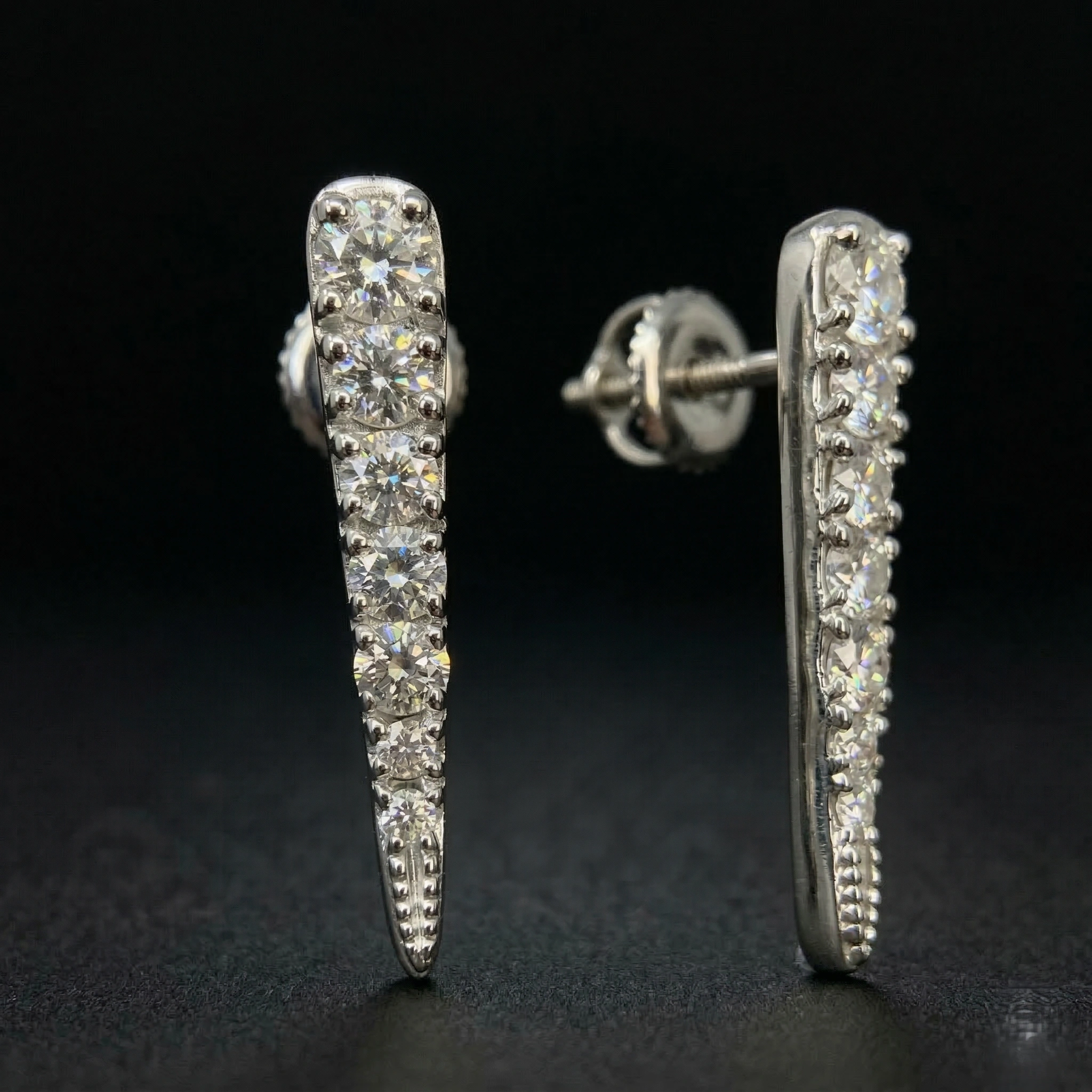 9K White Gold Lab Grown Diamonds Drop Earrings