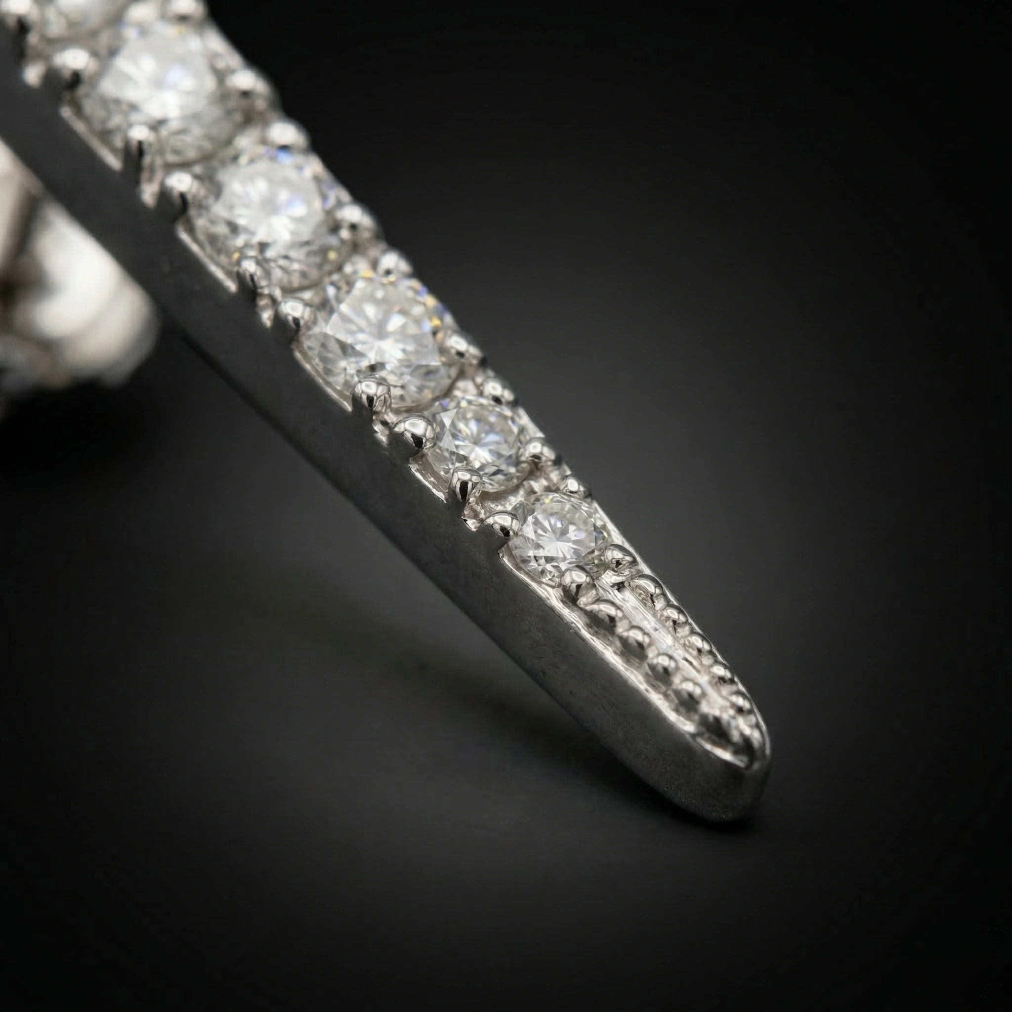 9K White Gold Lab Grown Diamonds Drop Earrings view 4