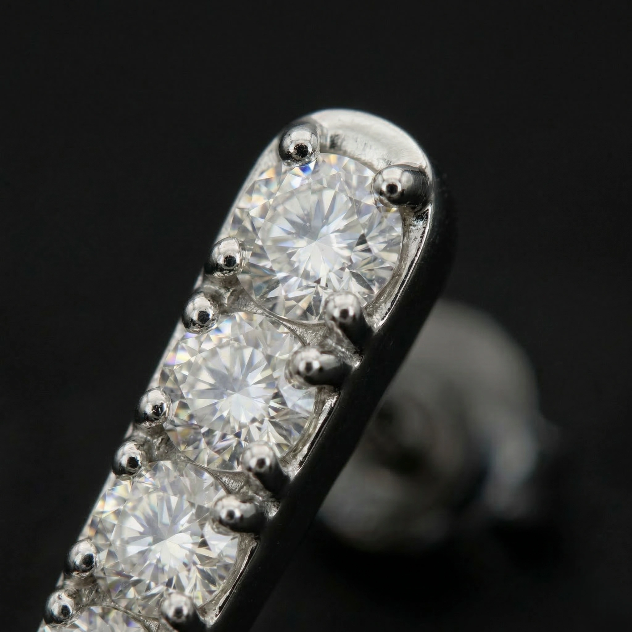 9K White Gold Lab Grown Diamonds Drop Earrings view 5