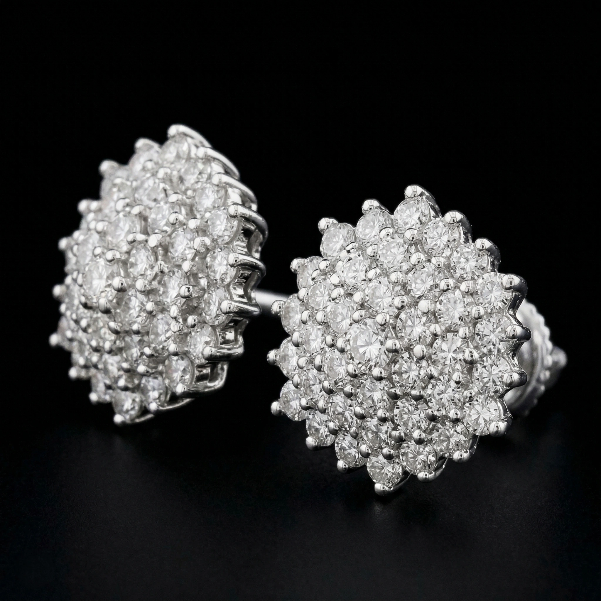 Diamond Stud Earrings, 9K White Gold, 0.65 CT Lab Grown Round Brilliant Diamonds view 3