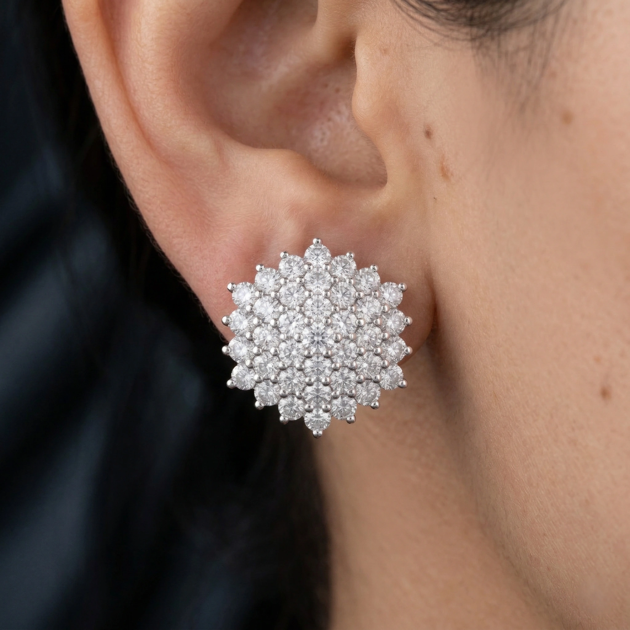 Diamond Stud Earrings, 9K White Gold, 0.65 CT Lab Grown Round Brilliant Diamonds view 5