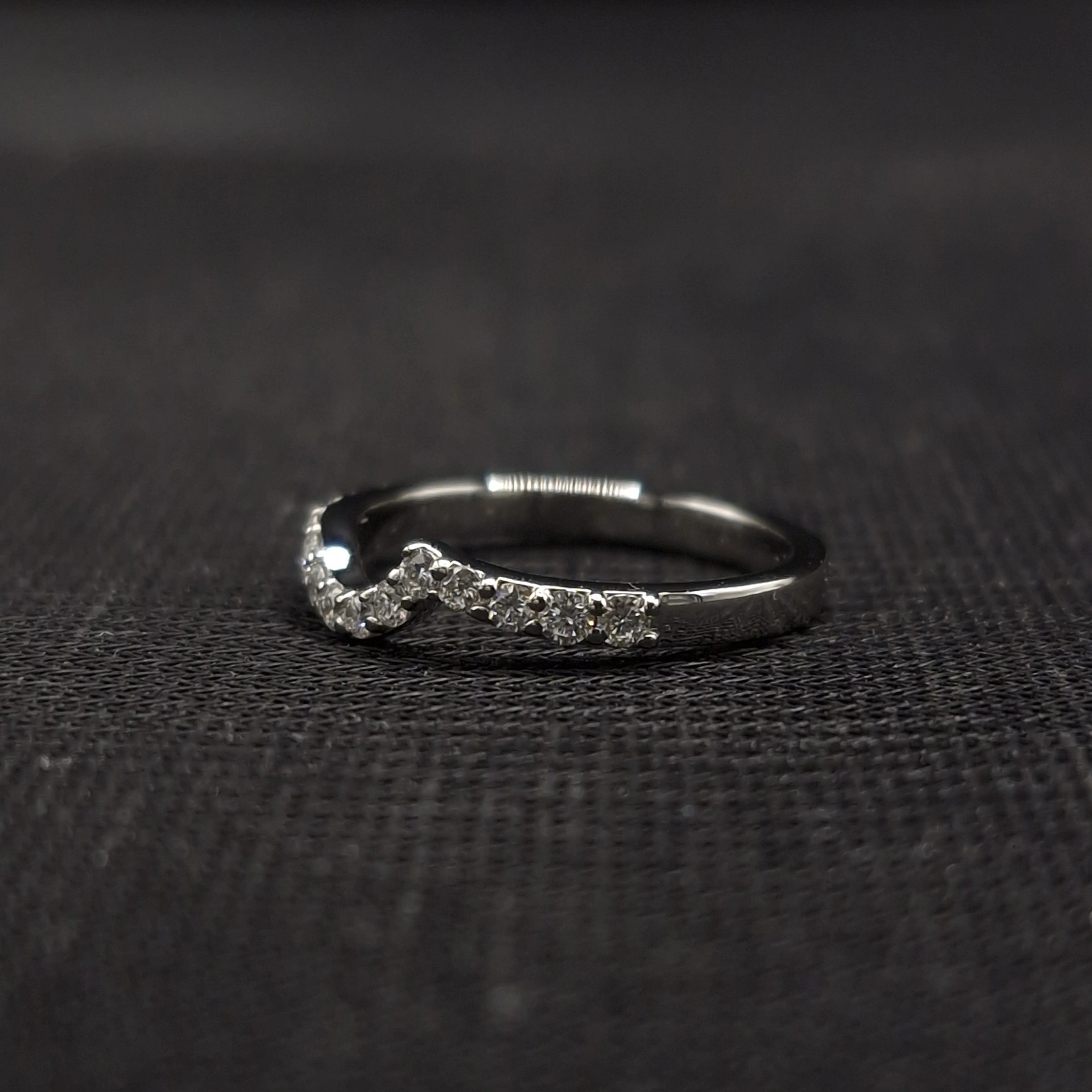 0.247 CT Round Diamond Curved Band Ring | PT950 Platinum view 4