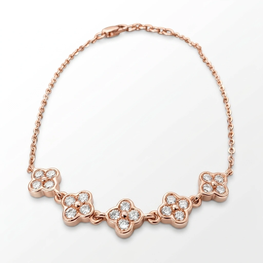 0.66 CT Round Diamond Bracelet in 18KT Rose Gold view 3