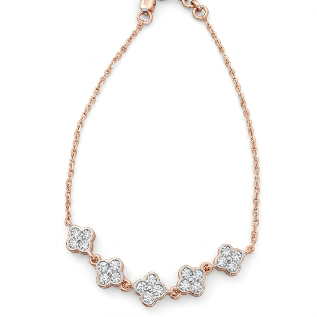 0.66 CT Round Diamond Bracelet in 18KT Rose Gold view 6