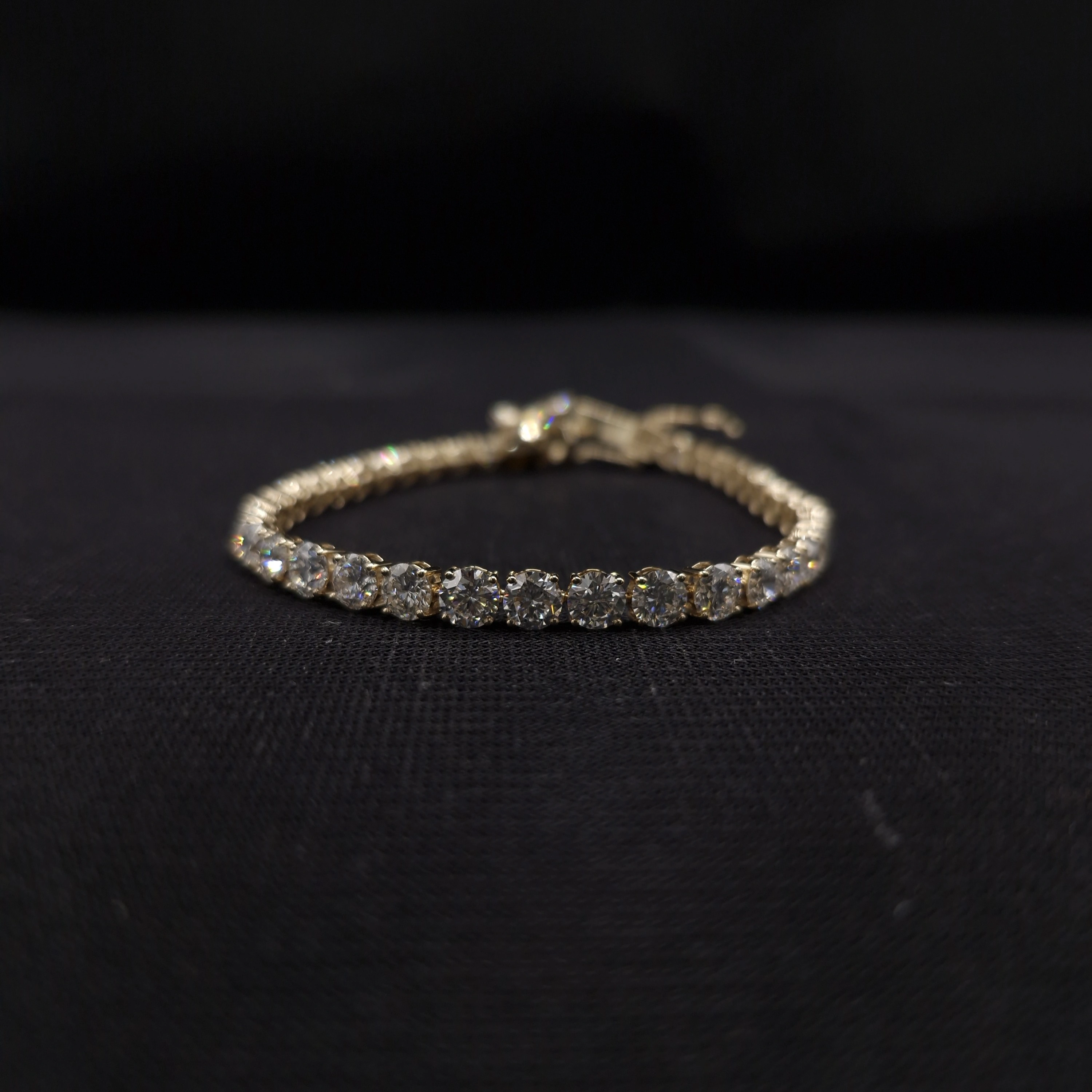 12.78 TCW Marquise and Round Diamond Statement Bracelet | 7 Inch | Solid 14KT Yellow Gold