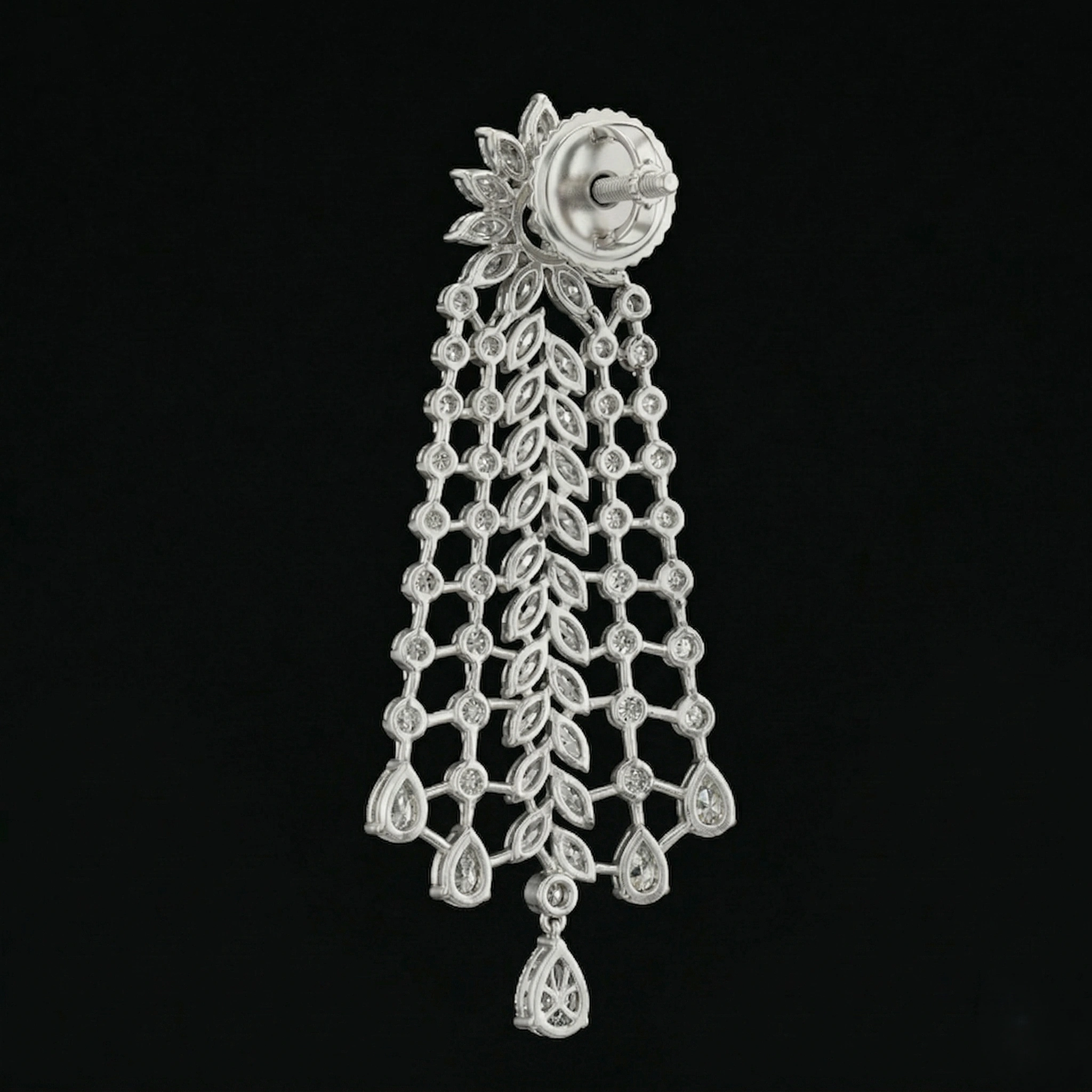 13 CT Diamond Cascade Chandelier Earrings | Platinum 950 view 4