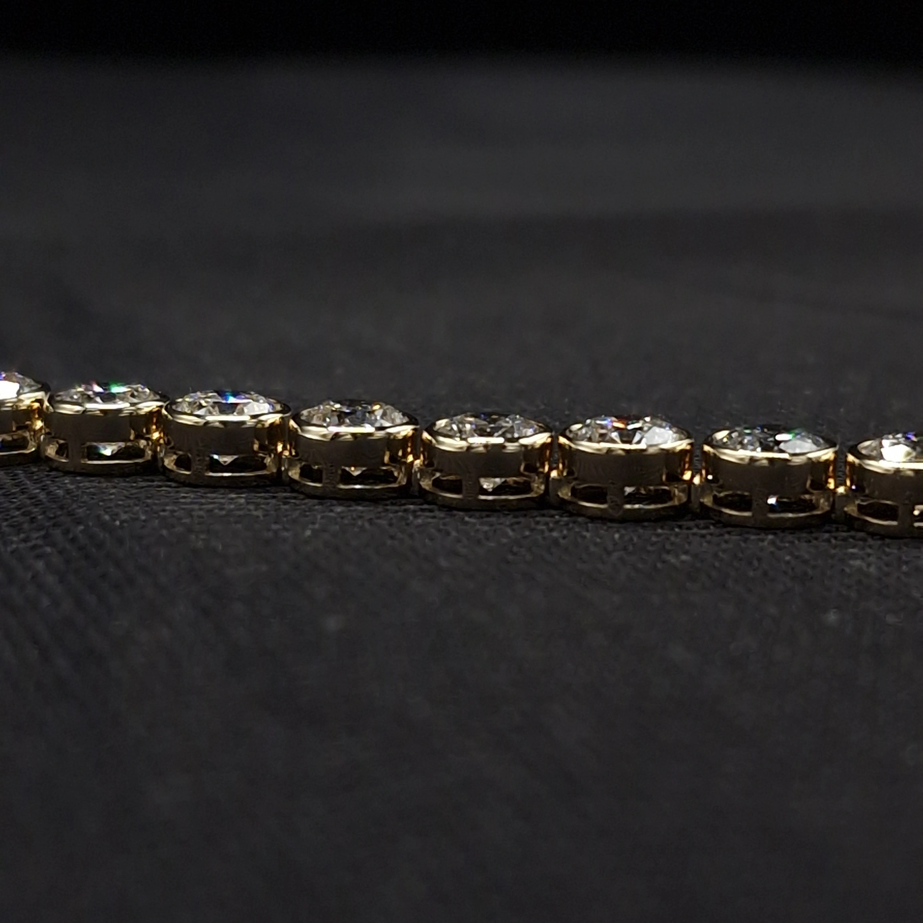 13.17 CT Round Diamond Tennis Bracelet | 14K Yellow Gold view 4