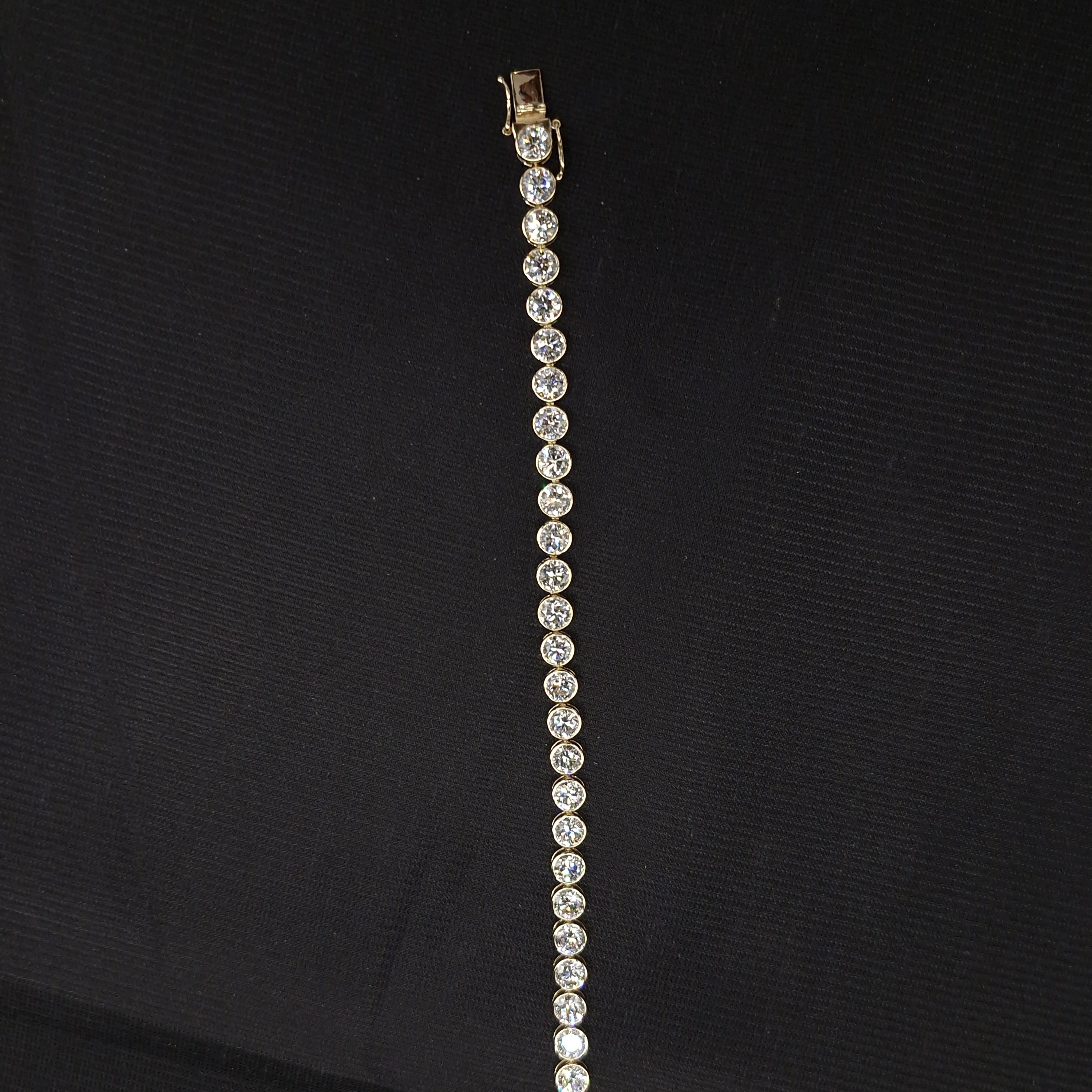 13.17 CT Round Diamond Tennis Bracelet | 14K Yellow Gold view 5