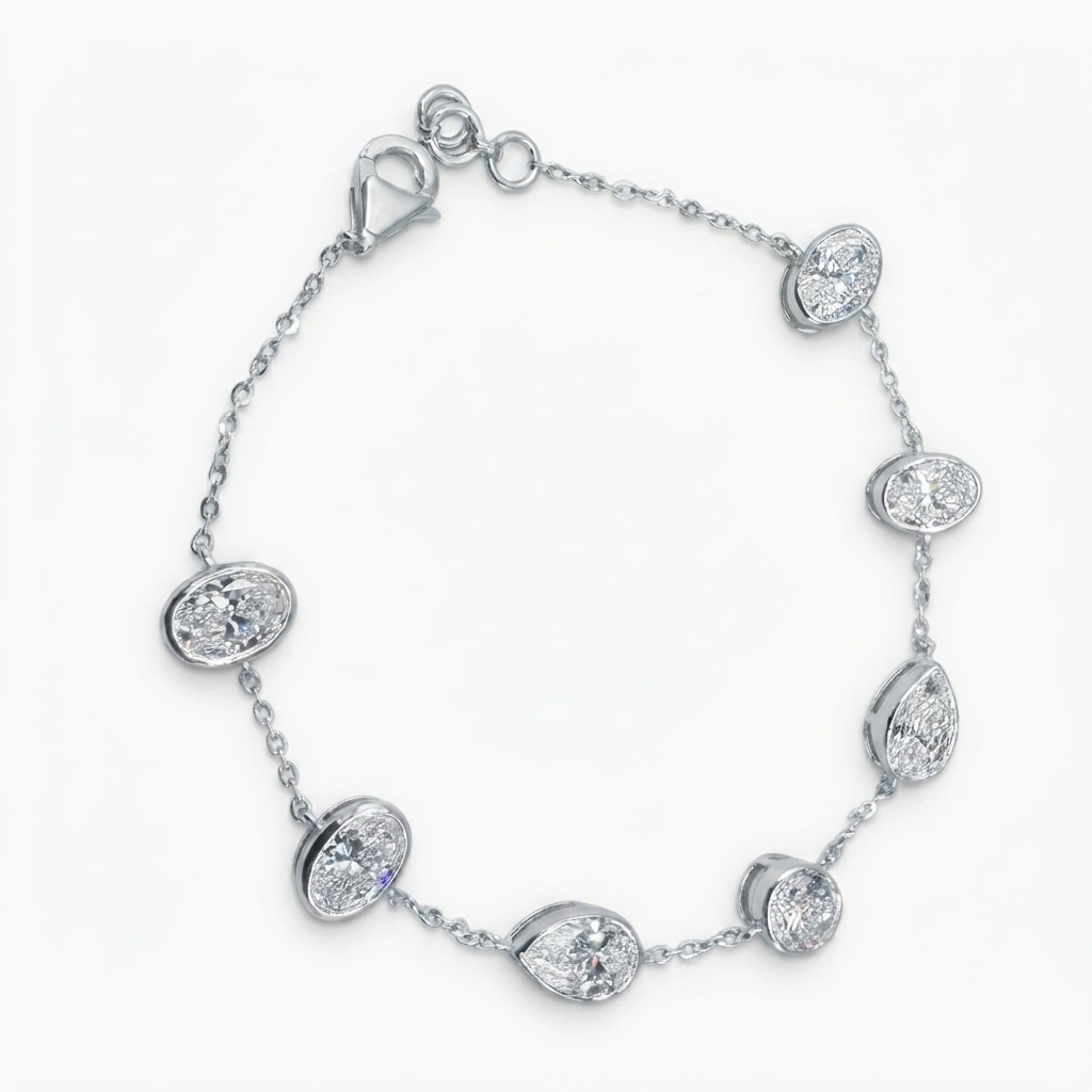 Oval, Pear & Round-Cut Lab-Grown Diamond Bracelet for Women view 3