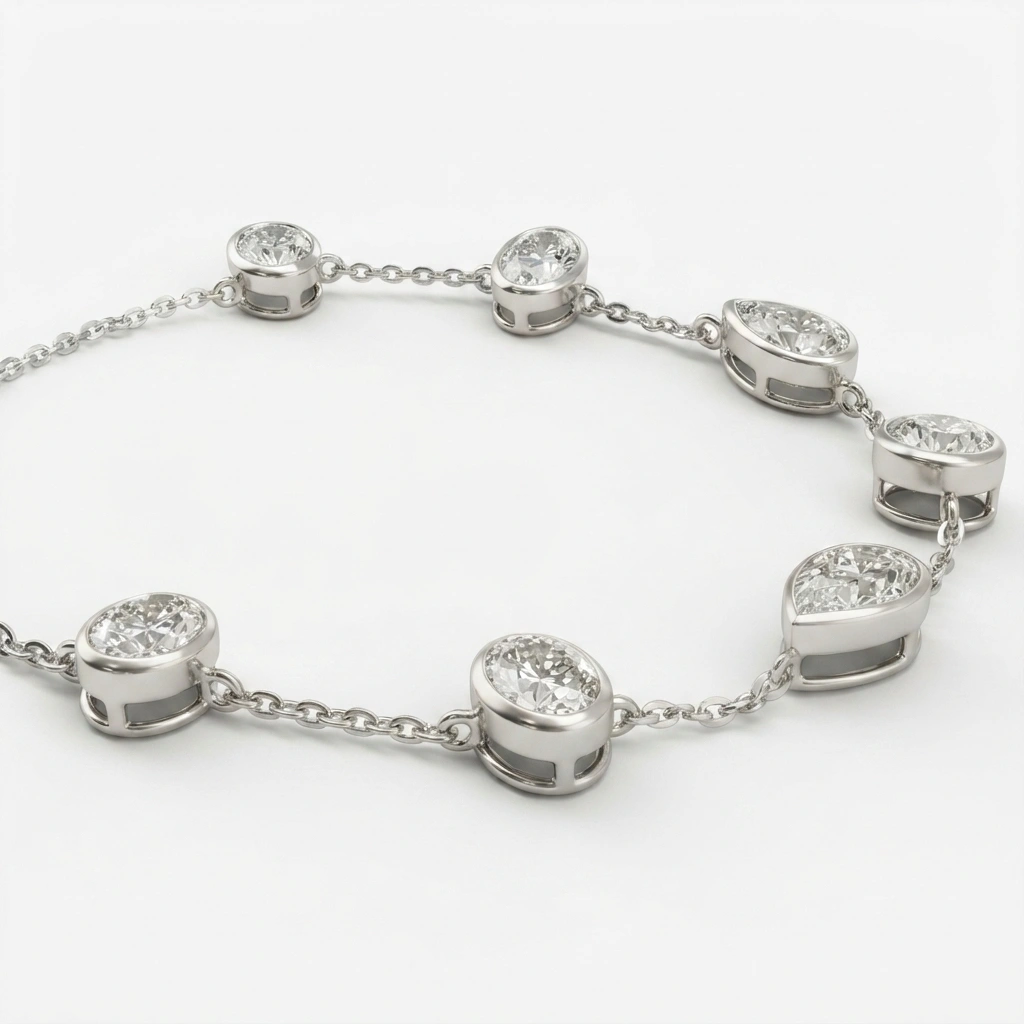 Oval, Pear & Round-Cut Lab-Grown Diamond Bracelet for Women view 4