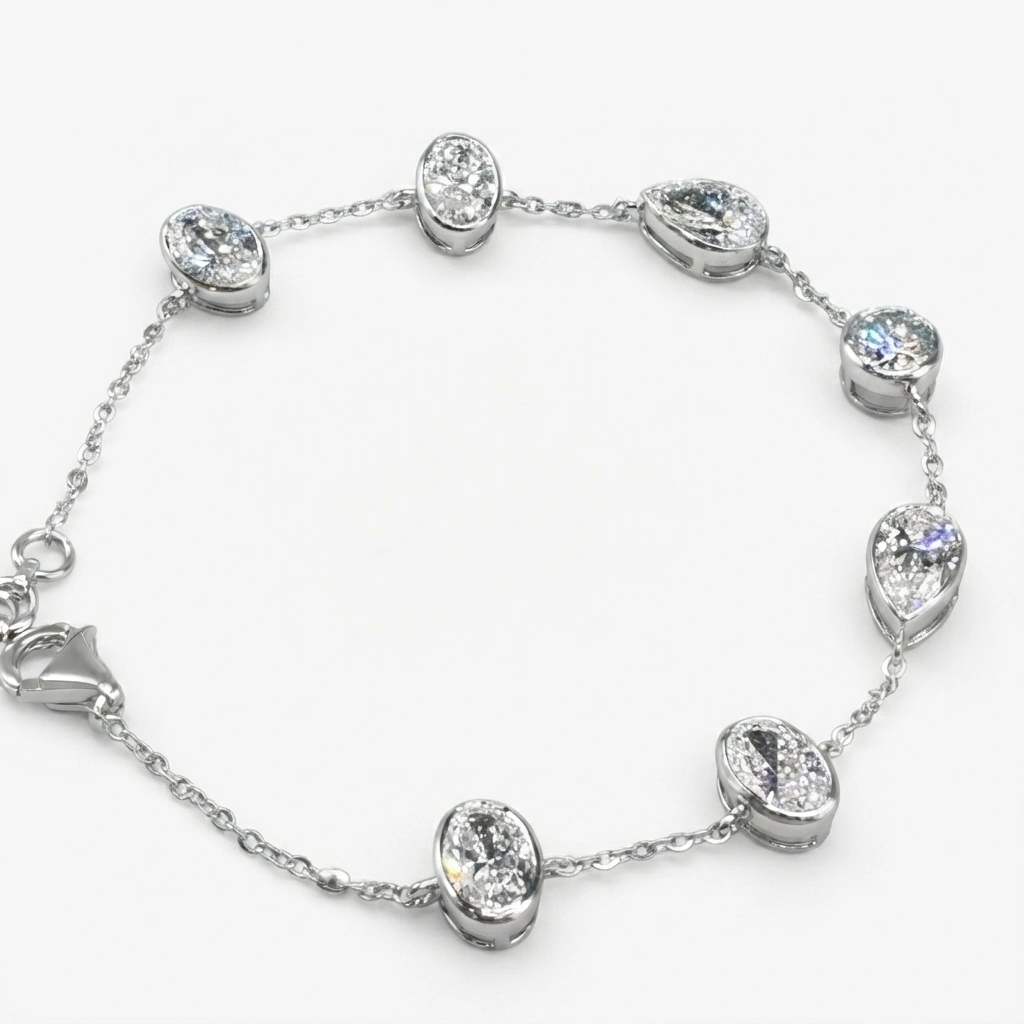 Oval, Pear & Round-Cut Lab-Grown Diamond Bracelet for Women view 5