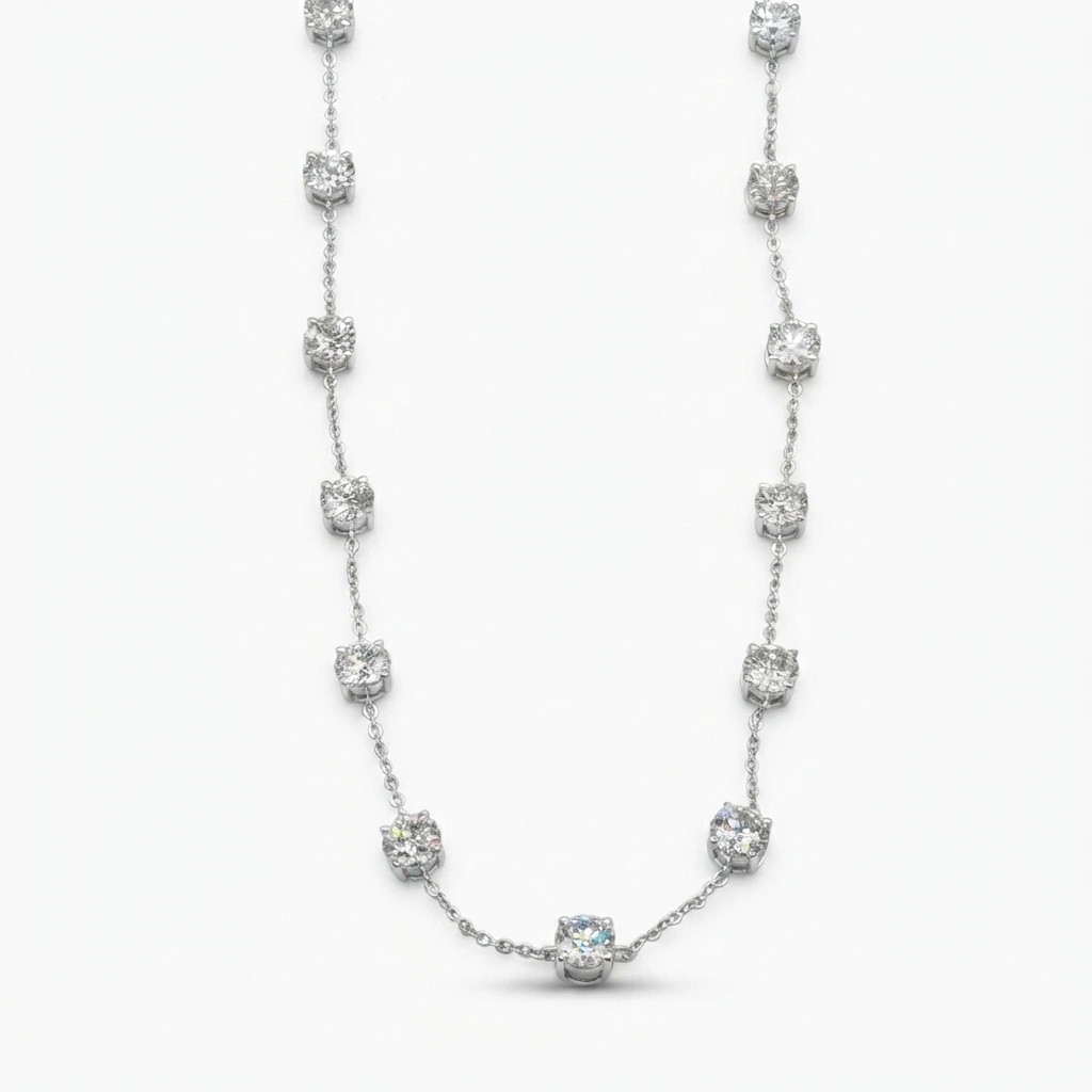 Round-Cut Lab-Grown Diamond Necklace for Women view 3