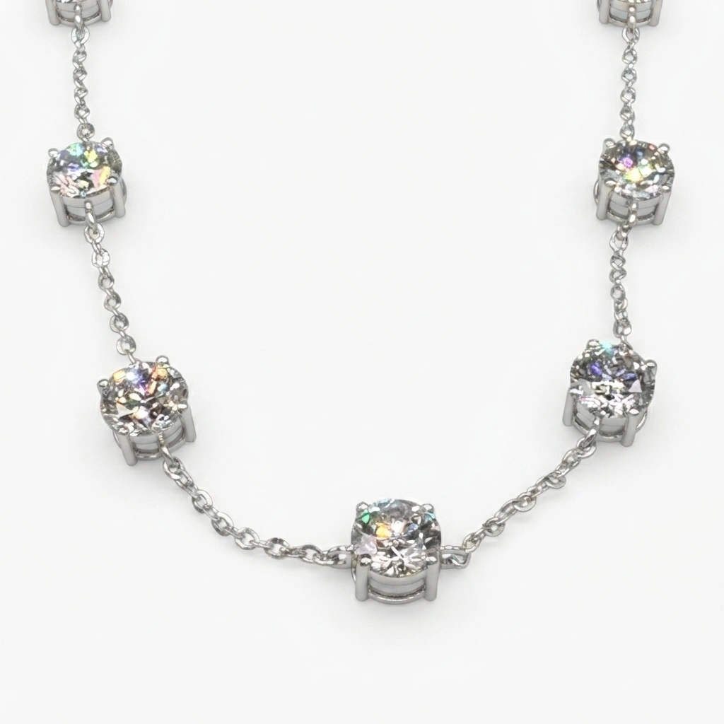 Round-Cut Lab-Grown Diamond Necklace for Women view 4