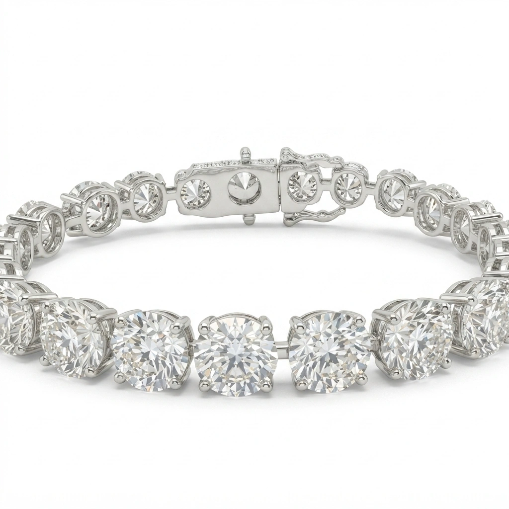 Round Diamond Tennis Bracelet | Lab Grown & IGI Certified view 5