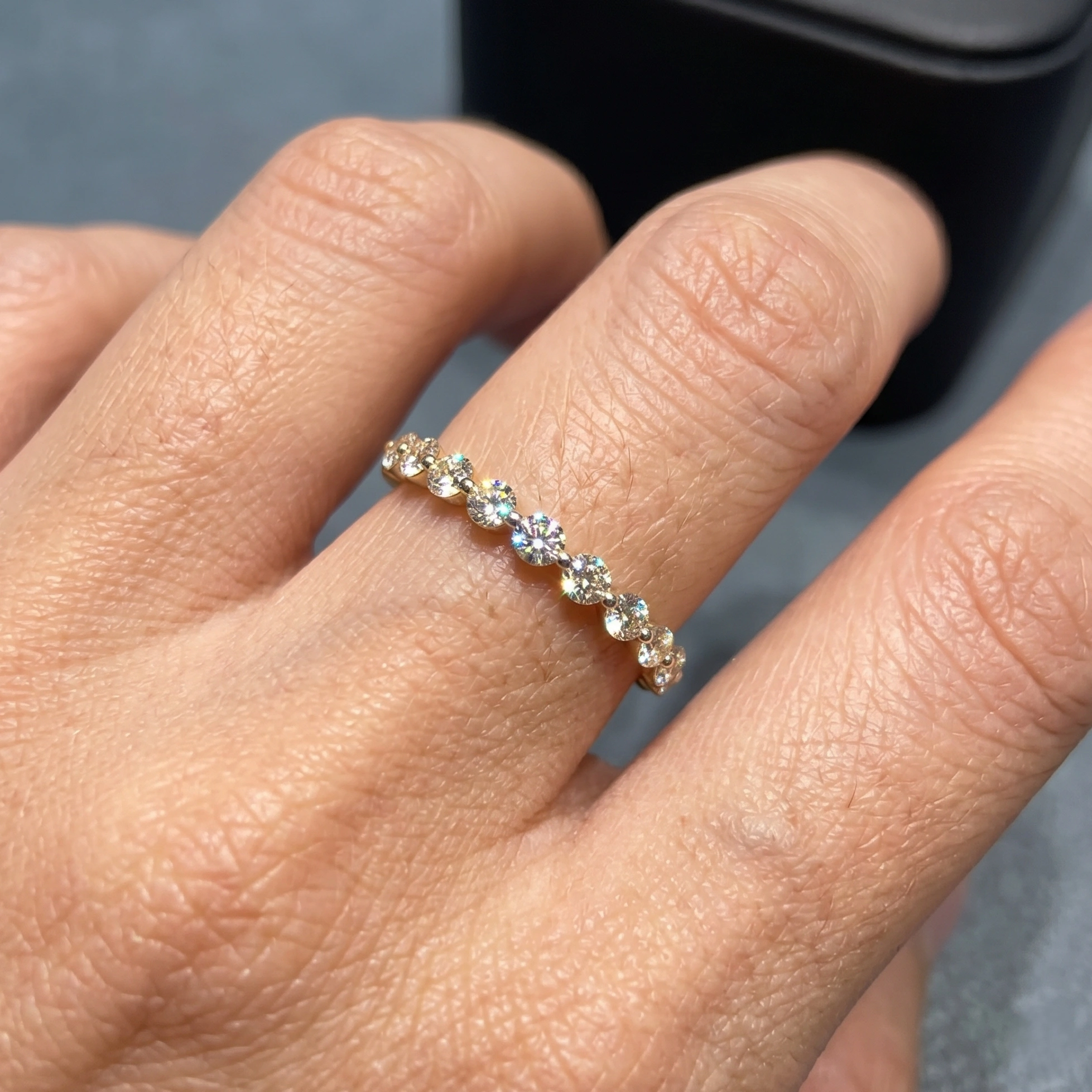 14K Yellow Gold 0.61 CT Round Cut Diamond Eternity Band Ring view 5