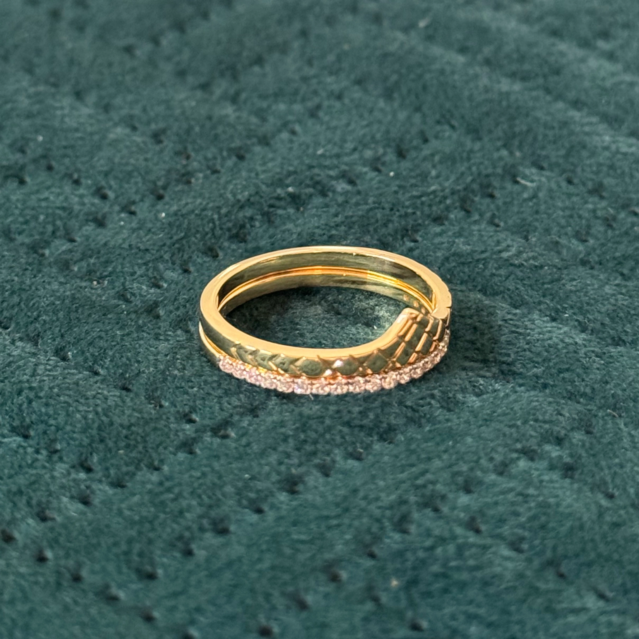14K Yellow Gold Diamond Band Ring, 0.44 CT Round Diamond Ring | IGI Certified view 5