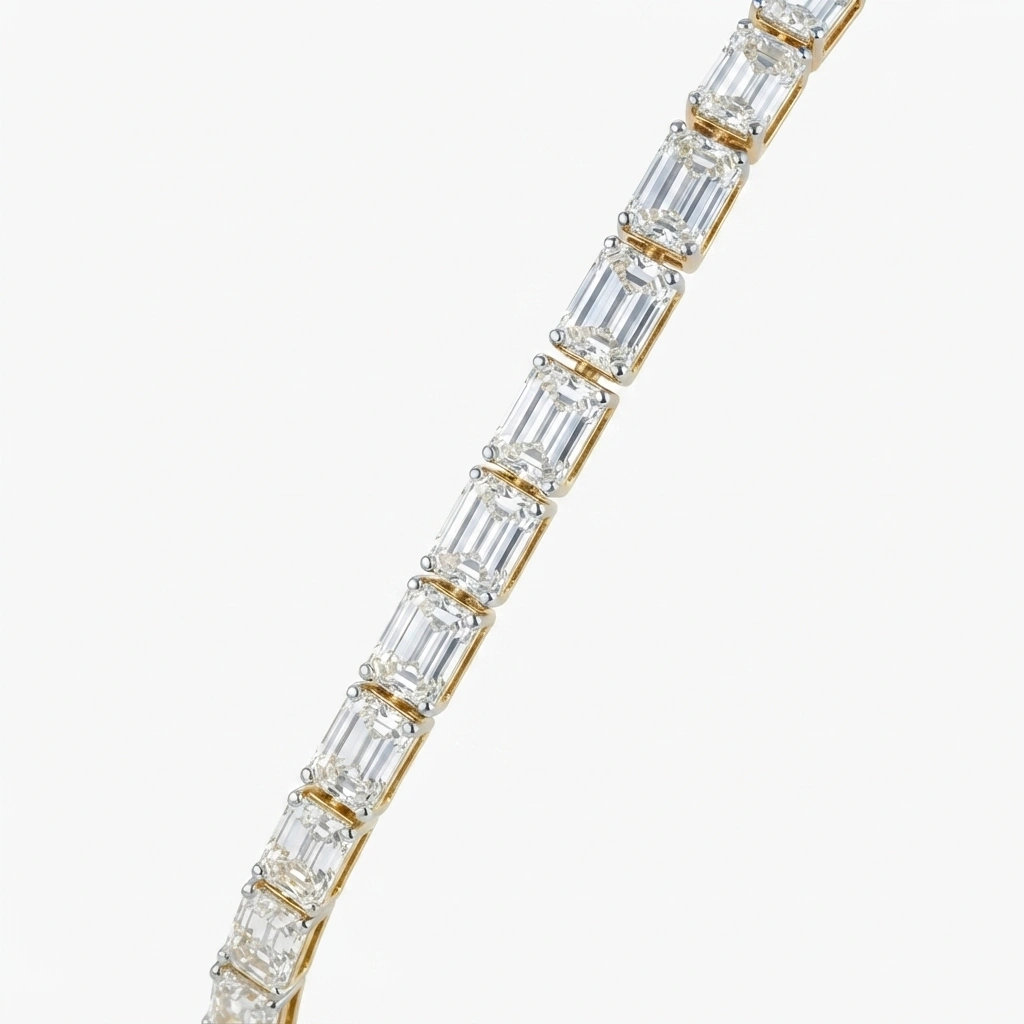14K Yellow Gold Emerald-Cut Lab-Grown Diamond Bracelet view 6