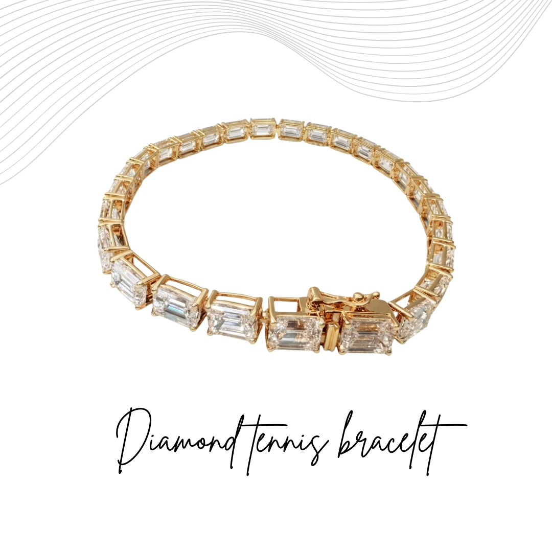14K Yellow Gold Emerald-Cut Lab-Grown Diamond Bracelet