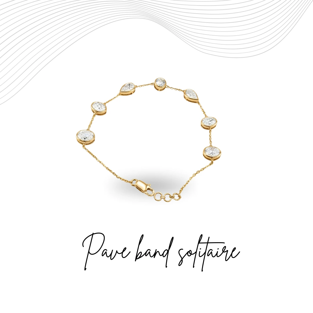 14K Yellow Gold Oval, Pear & Round-Cut Lab-Grown Diamond Bracelet