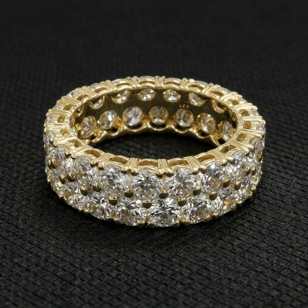 14K Yellow Gold Round Diamond Ring 5.20 CT | Luxury Diamond Statement Ring | Elegant Anniversary Gift for Her