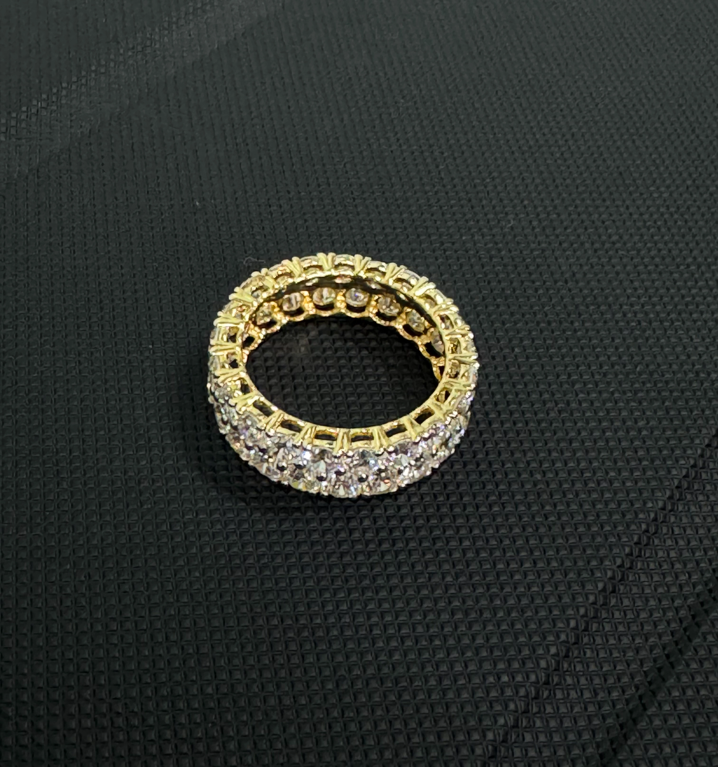 14K Yellow Gold Round Diamond Ring 5.20 CT | Luxury Diamond Statement Ring | Elegant Anniversary Gift for Her view 4