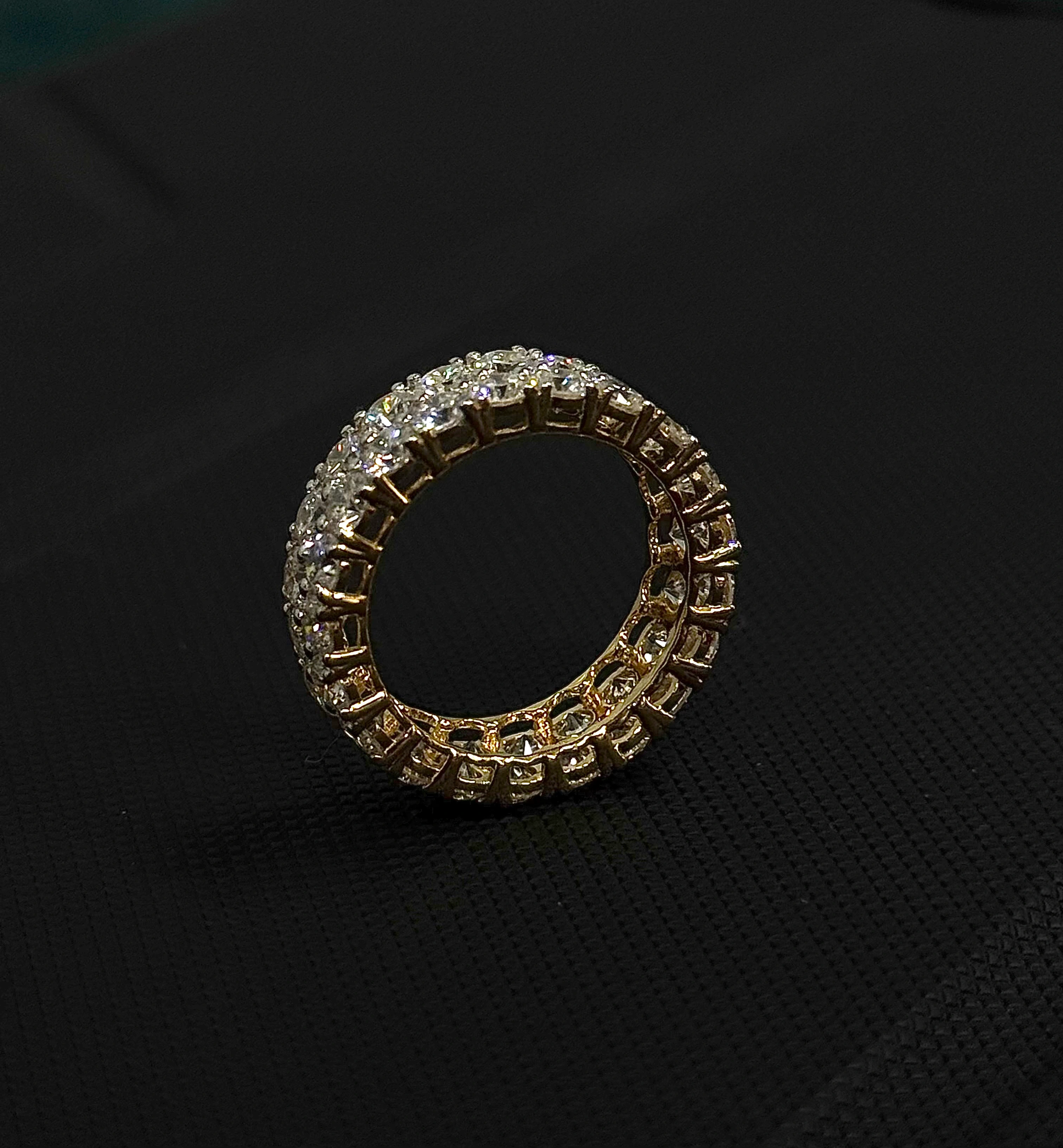 14K Yellow Gold Round Diamond Ring 5.20 CT | Luxury Diamond Statement Ring | Elegant Anniversary Gift for Her view 5