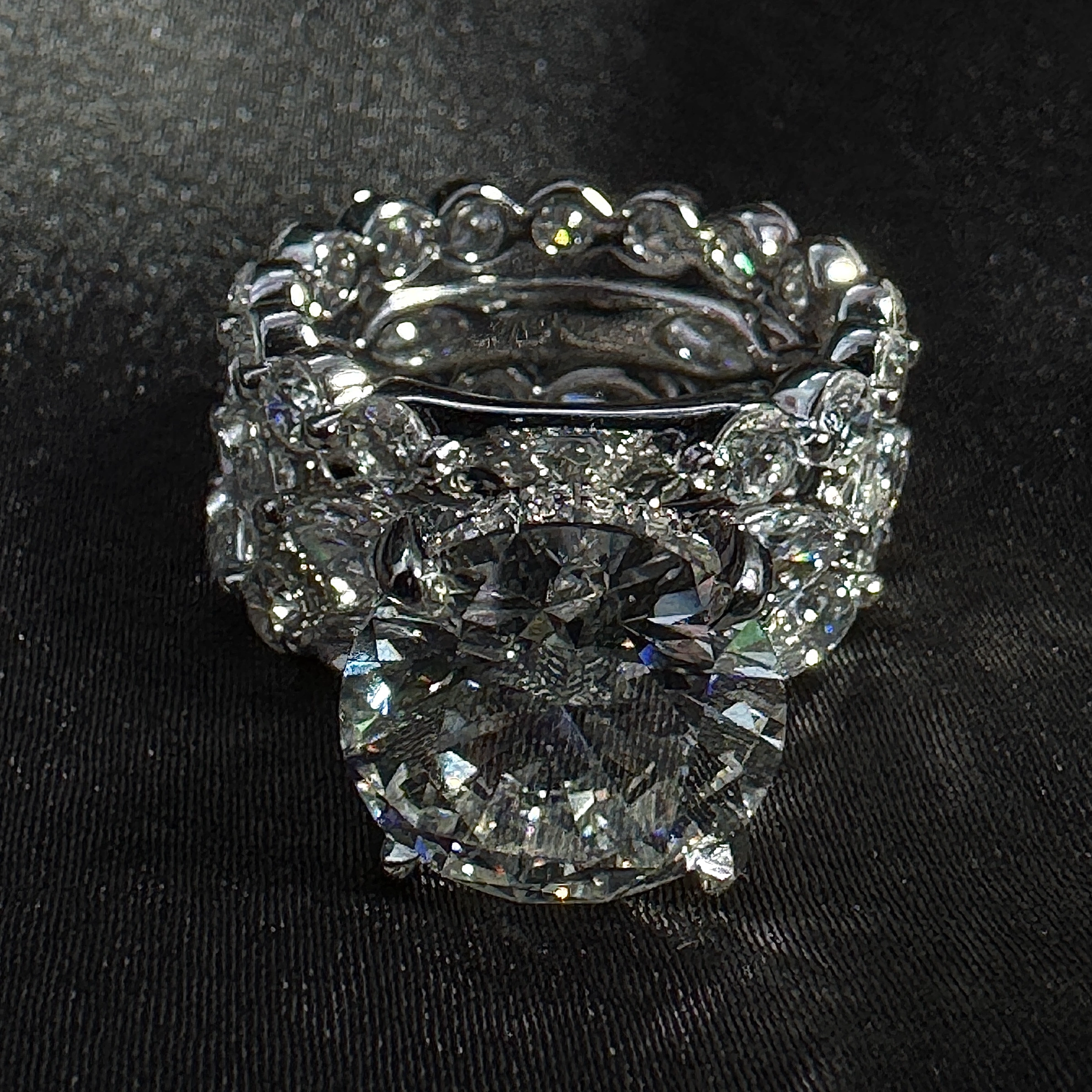 14KT White Gold Lab Grown Diamond Engagement Ring – 11.27 CT (Round & Marquise) view 3