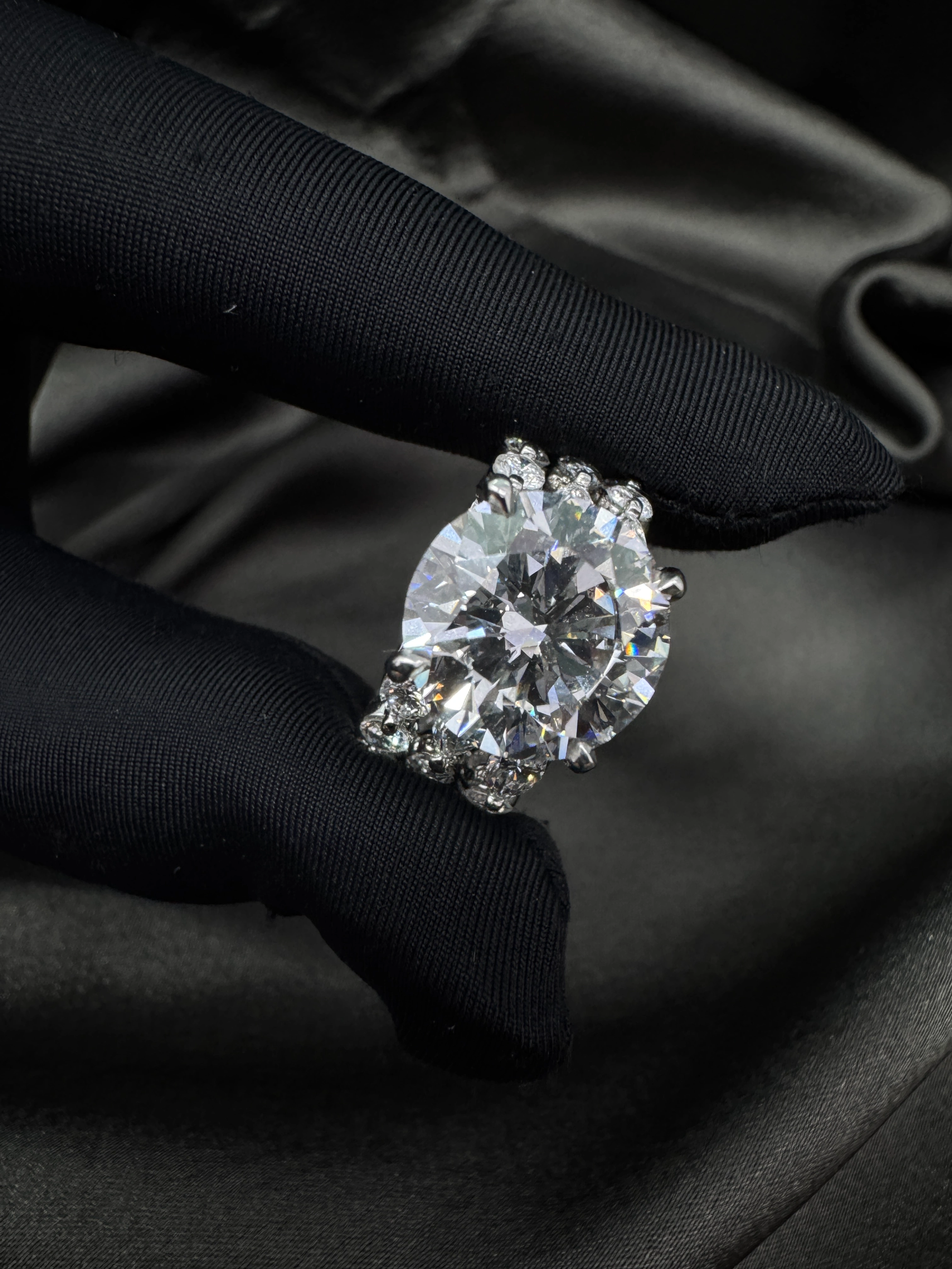 14KT White Gold Lab Grown Diamond Engagement Ring – 11.27 CT (Round & Marquise) view 9