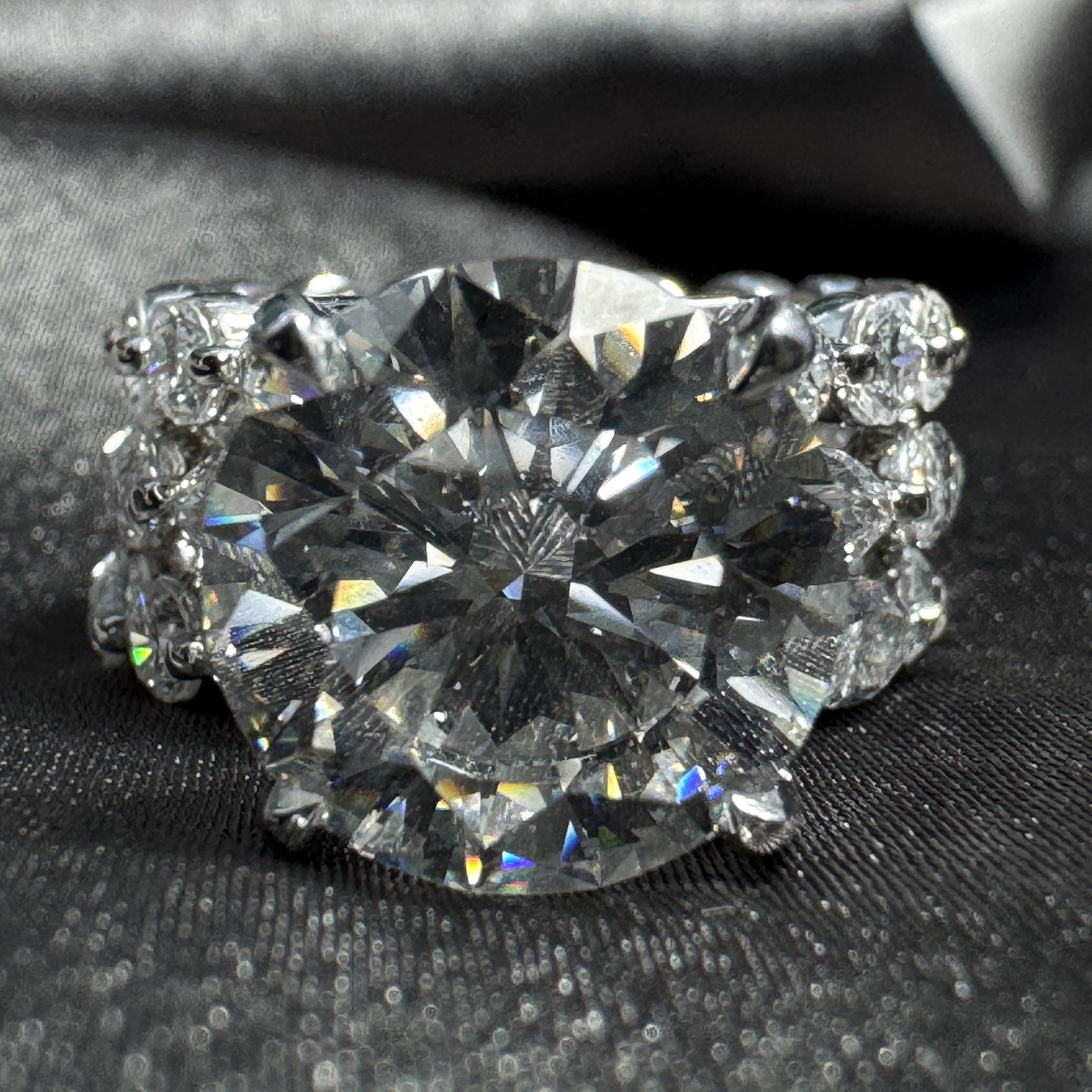 14KT White Gold Lab Grown Diamond Engagement Ring – 11.27 CT (Round & Marquise) view 10