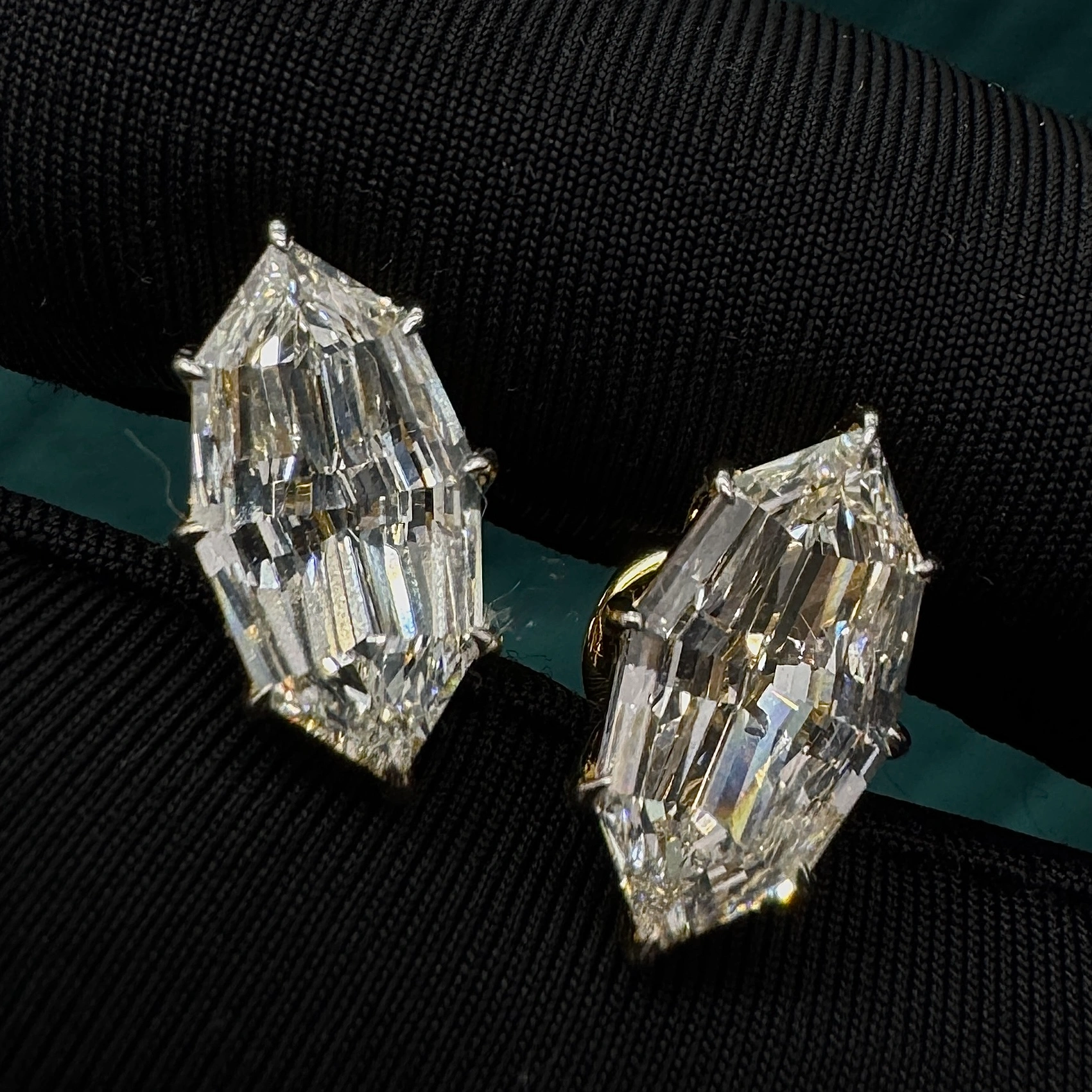 14KT Yellow Gold Lab Grown Diamond Earrings – Marquise Cut 4 CT