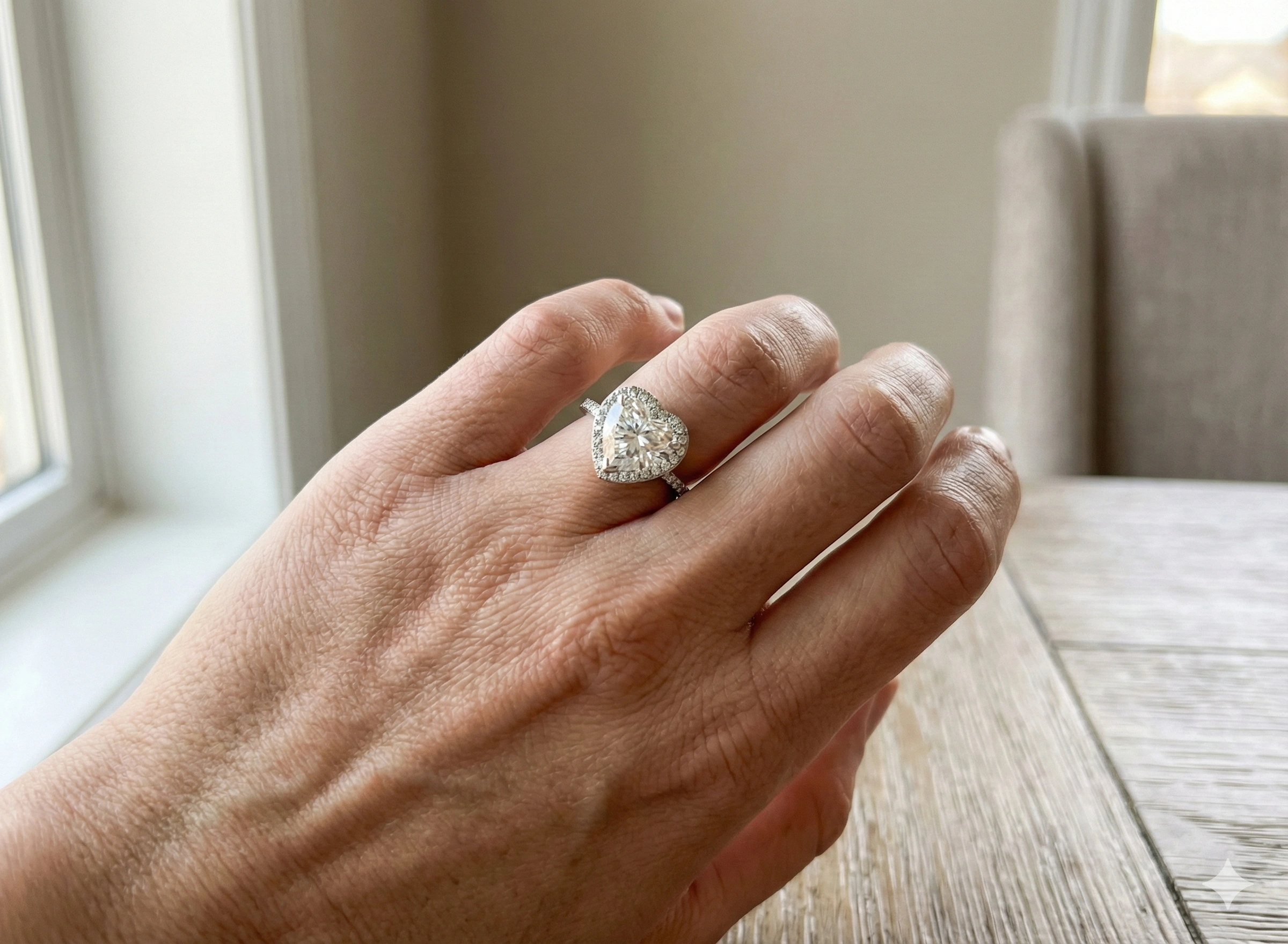 1.5 CT Heart Cut Diamond Engagement Ring with 0.60ct Pavé Band in 950 Platinum view 6