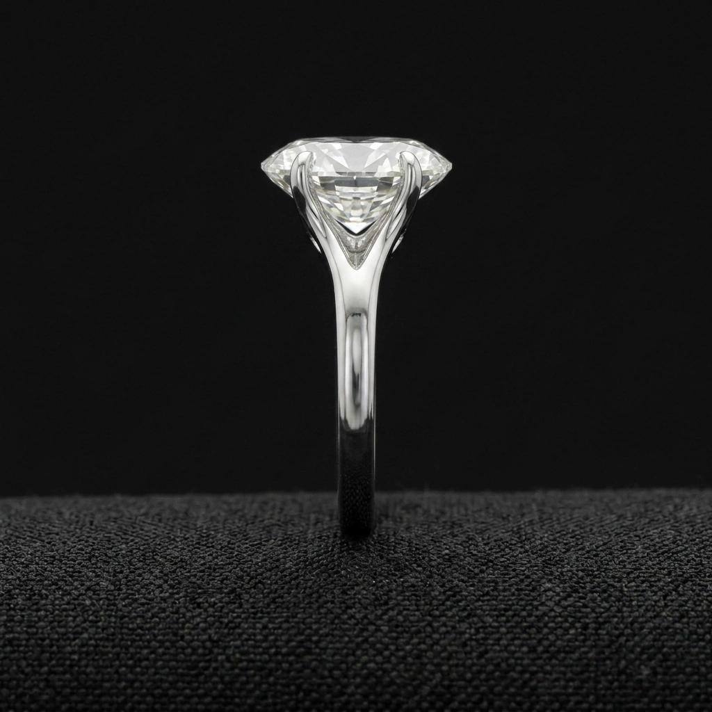 1.50 CT Oval Cut Lab Grown Diamond Solitaire Ring in PT950 Platinum view 5
