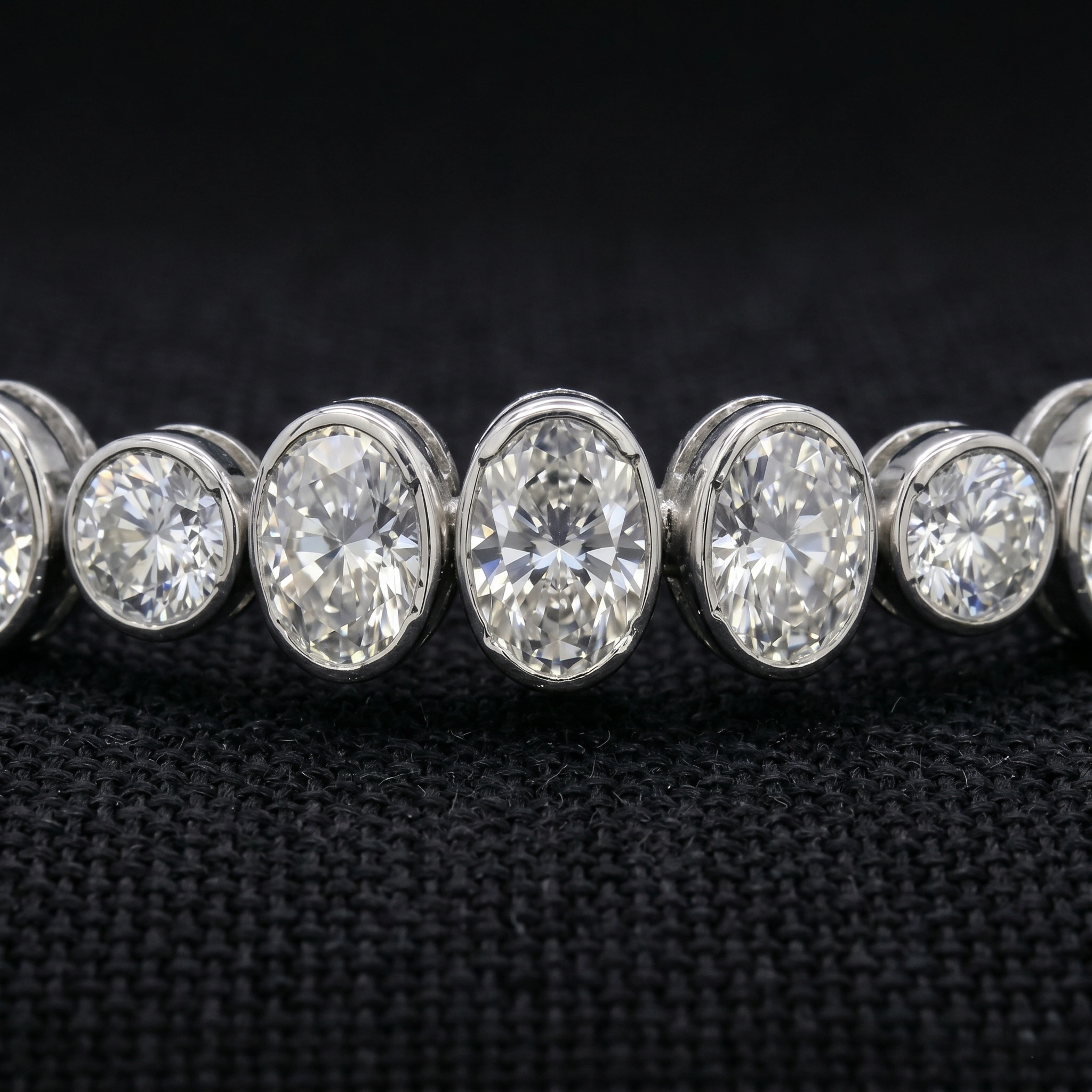 18.18 CT Oval & Round Diamond Tennis Bracelet in PT950 Platinum | 7 Inch | IGI Certified view 3
