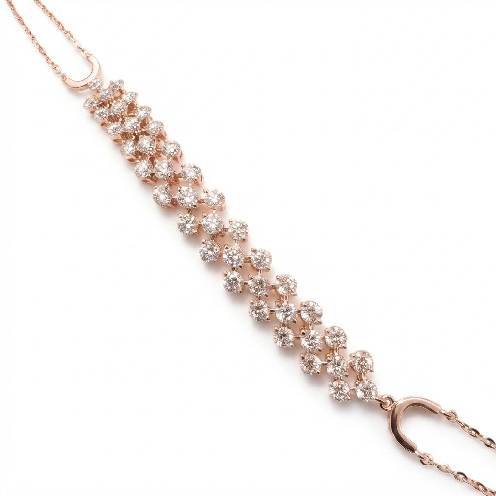 18K Rose Gold Lab-Grown Diamond Tennis Bracelet view 3