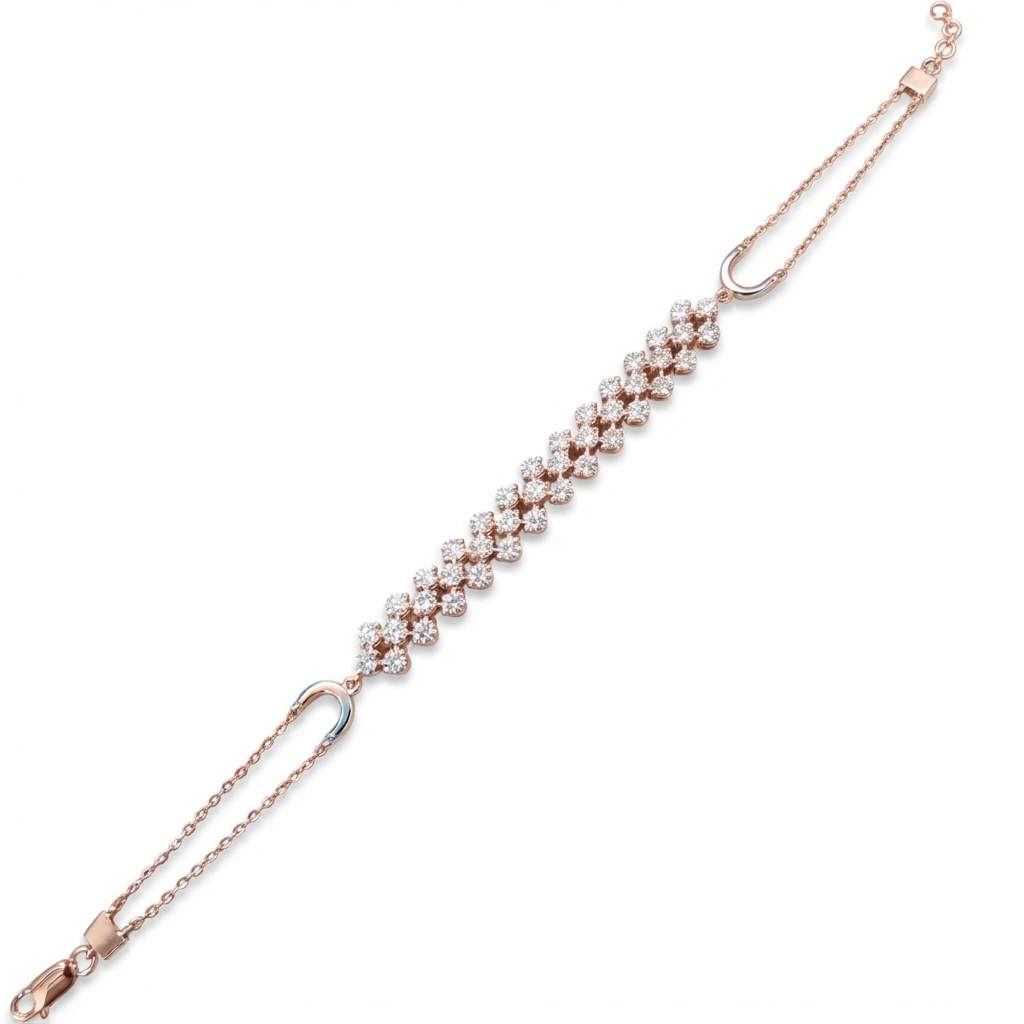 18K Rose Gold Lab-Grown Diamond Tennis Bracelet view 4