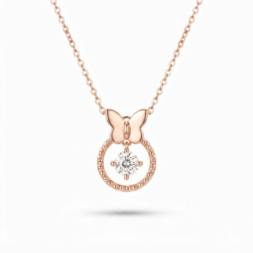 18K Rose Gold Timeless Lab-Grown Diamond Necklace view 4