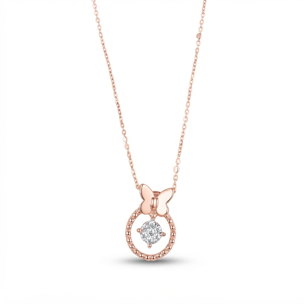 18K Rose Gold Timeless Lab-Grown Diamond Necklace view 5