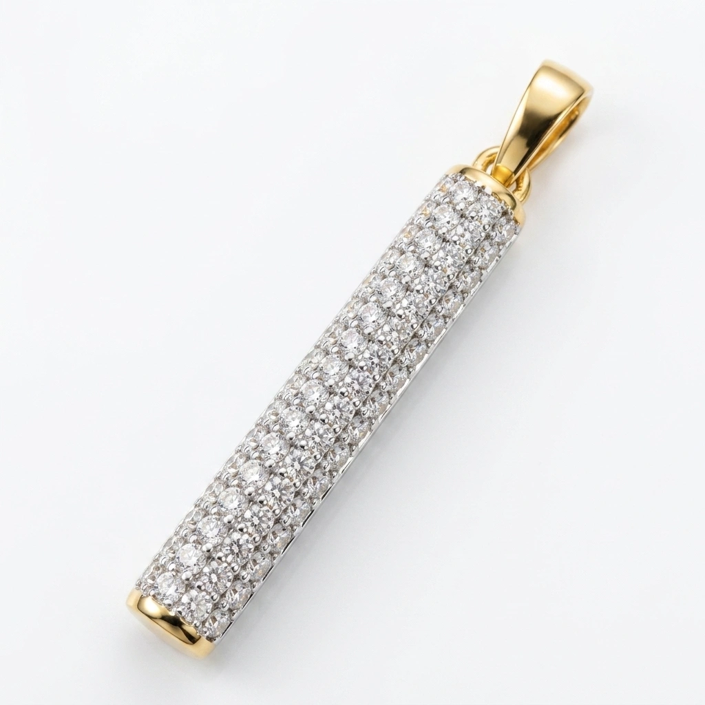 18K Yellow Gold Round-Cut Lab-Grown Diamond Pendant view 4