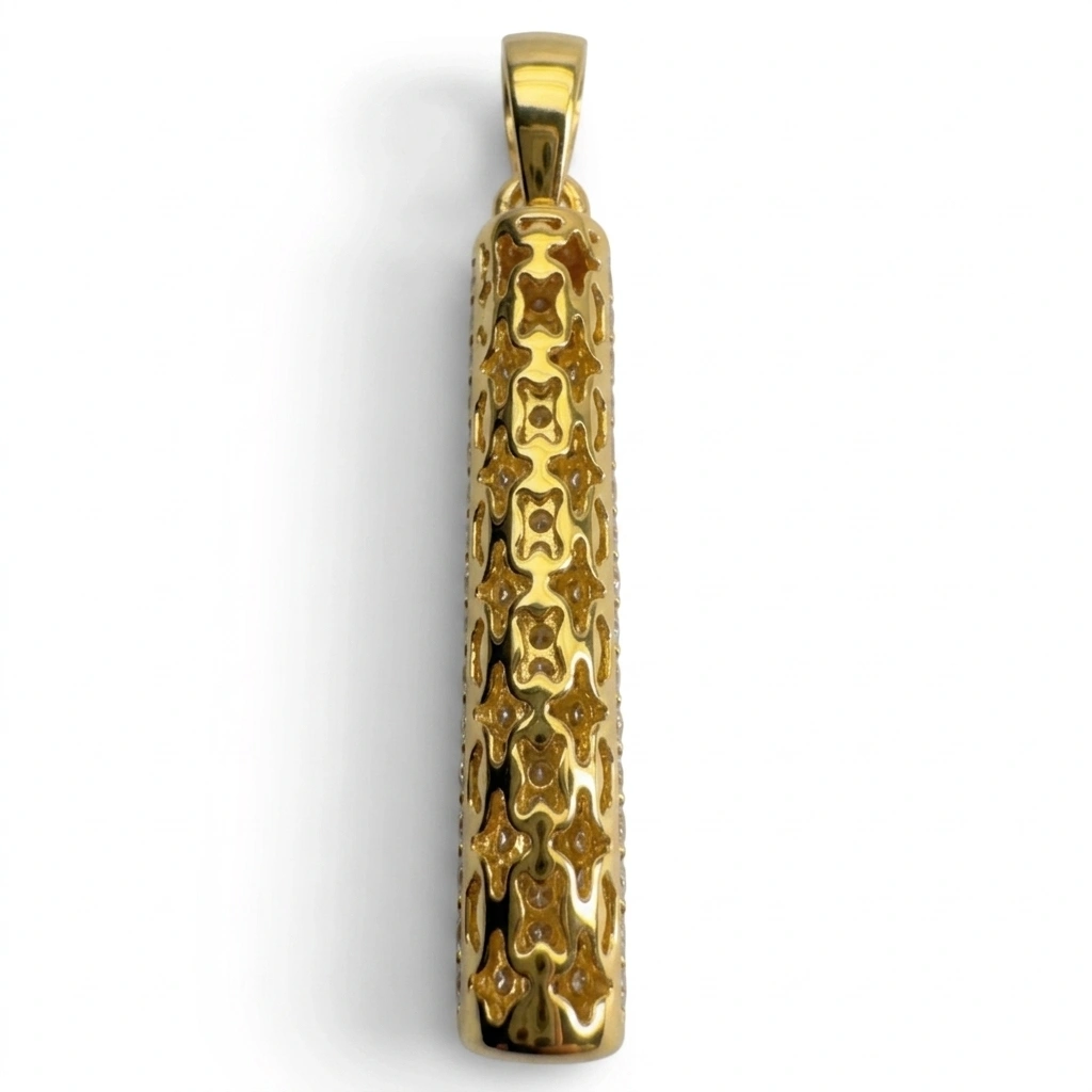 18K Yellow Gold Round-Cut Lab-Grown Diamond Pendant view 5